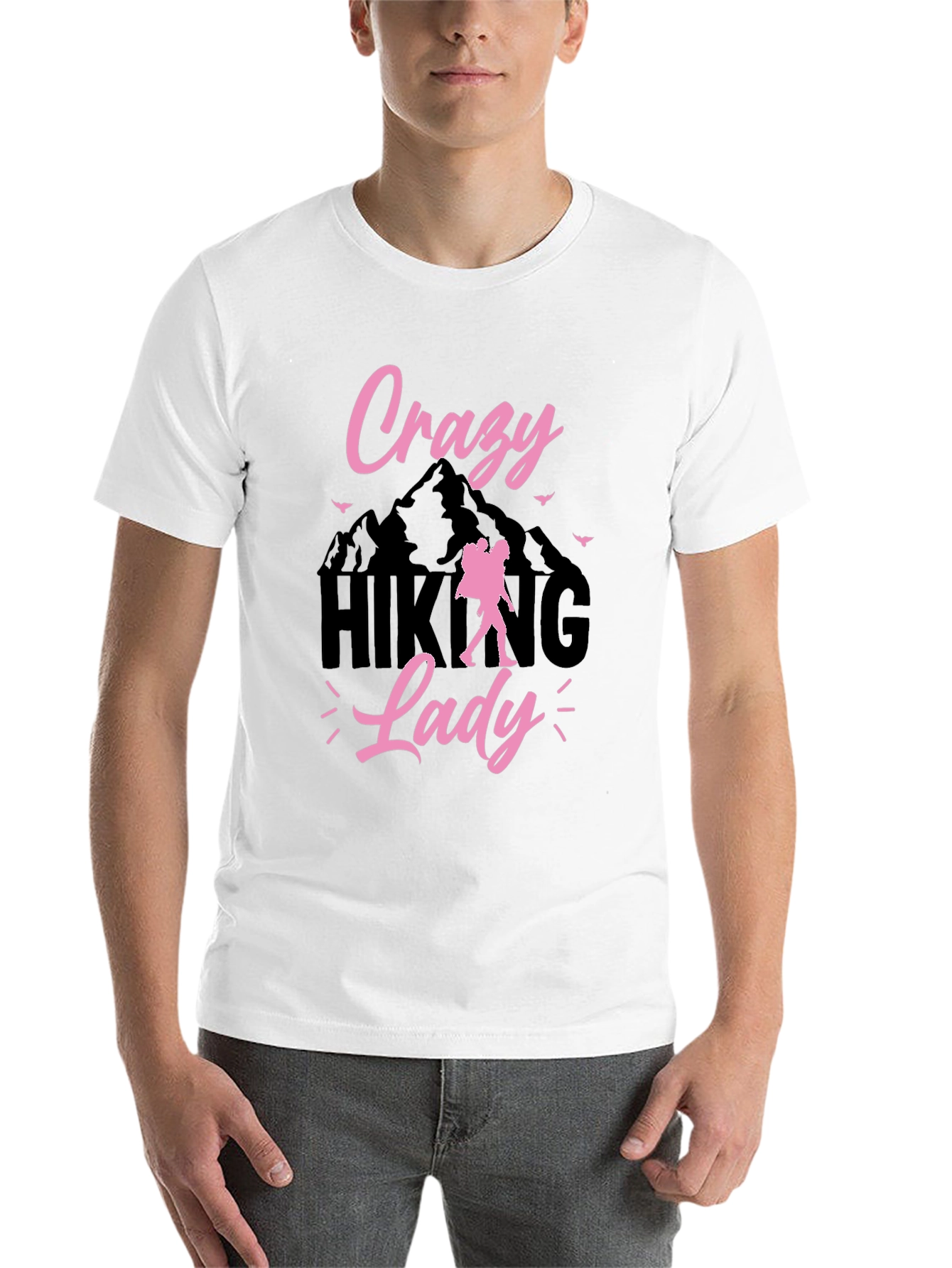 Black Crazy Hiking Lady Graphic Tee view 14