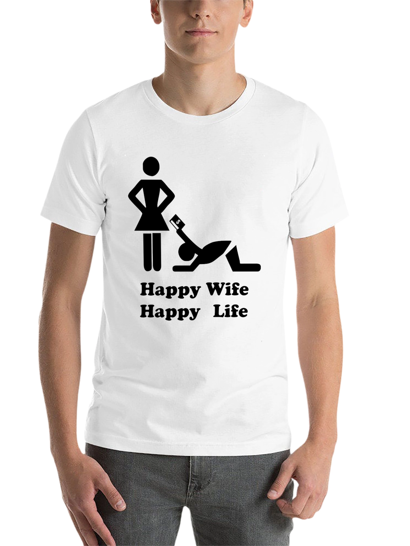 Black Happy Wife Happy Life Graphic Tee view 14