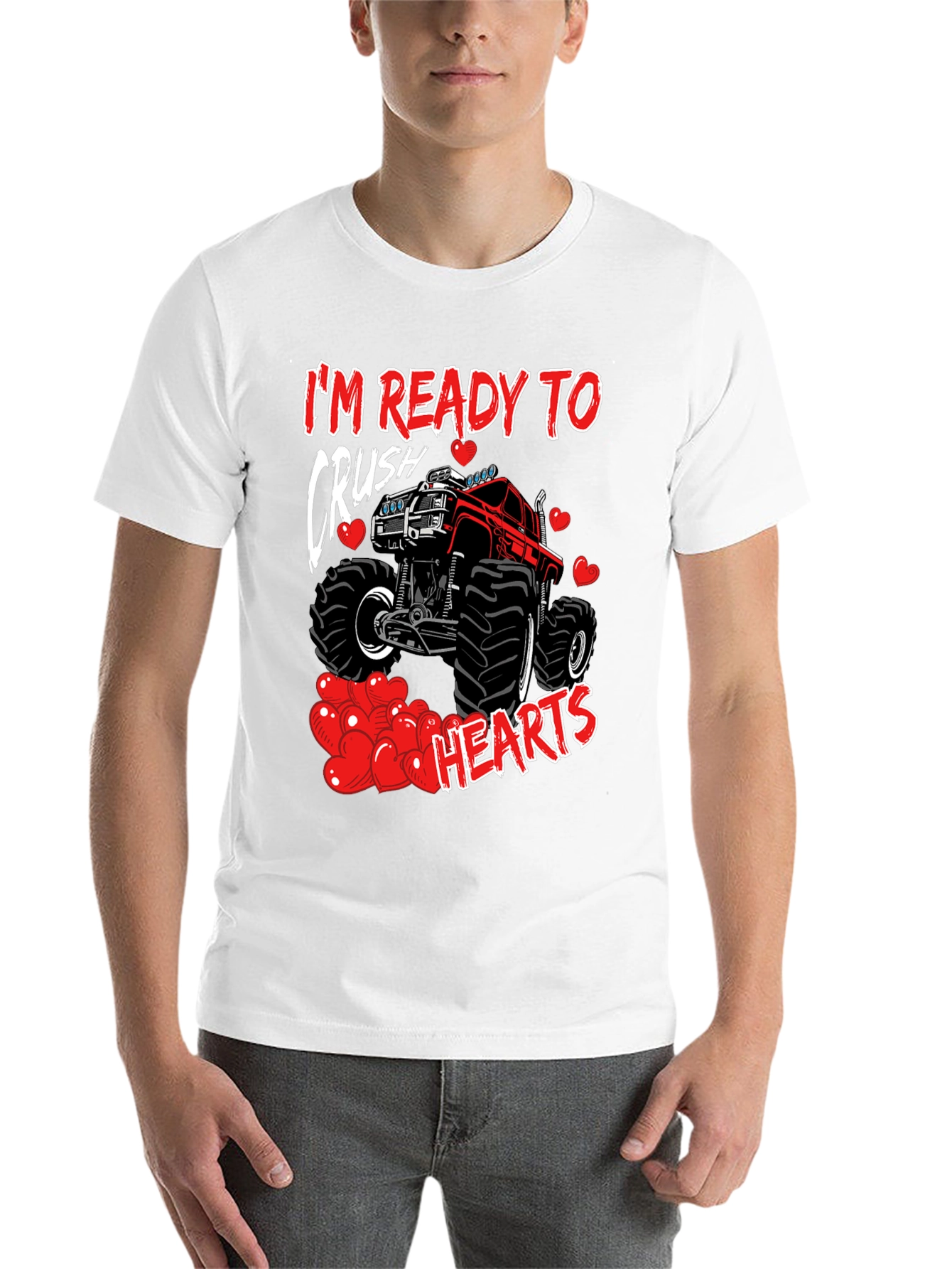 Black Crush Hearts Monster Truck Graphic Tee view 14