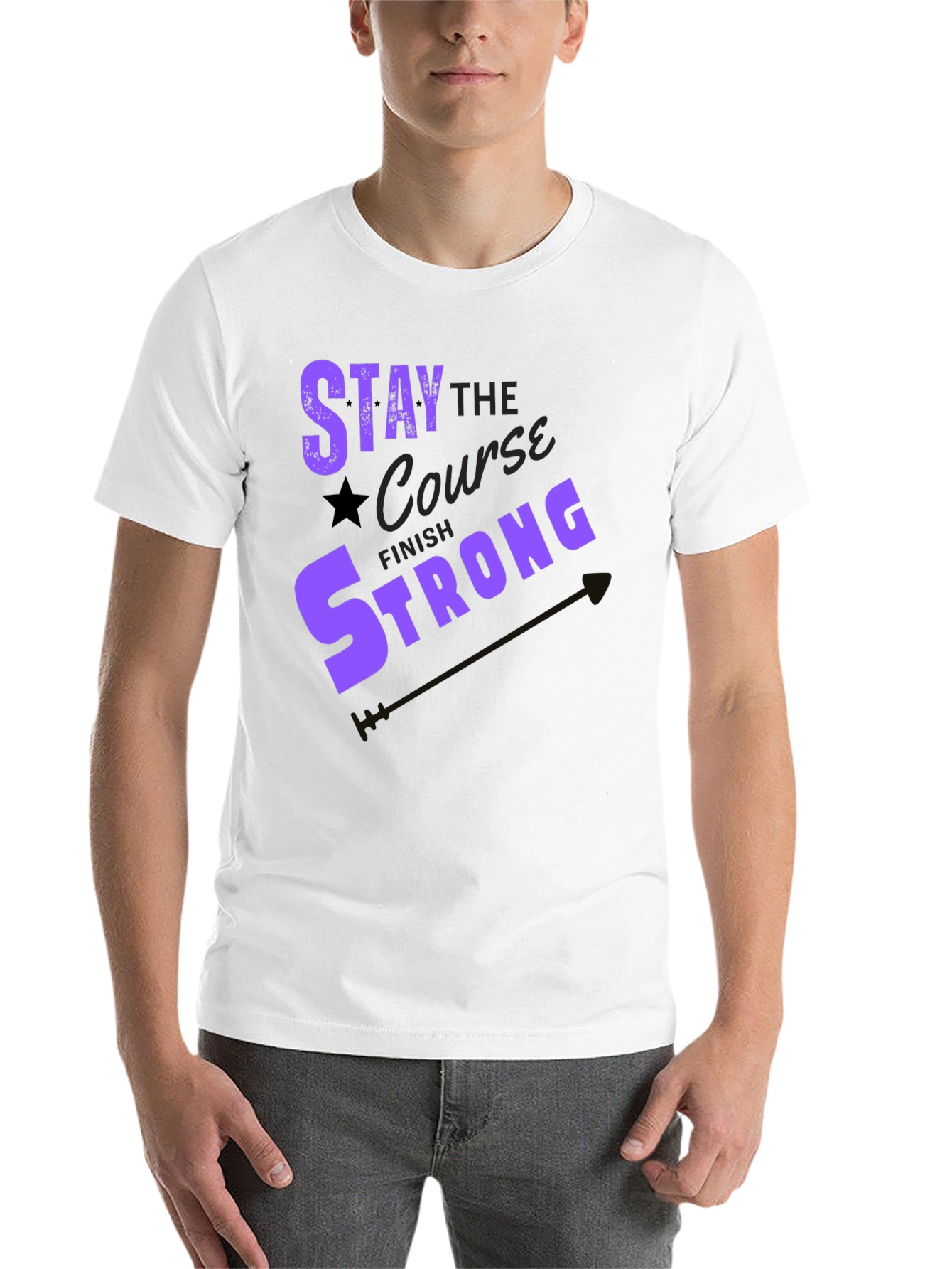Black Stay the Course Graphic Tee - Motivation T-Shirt view 14