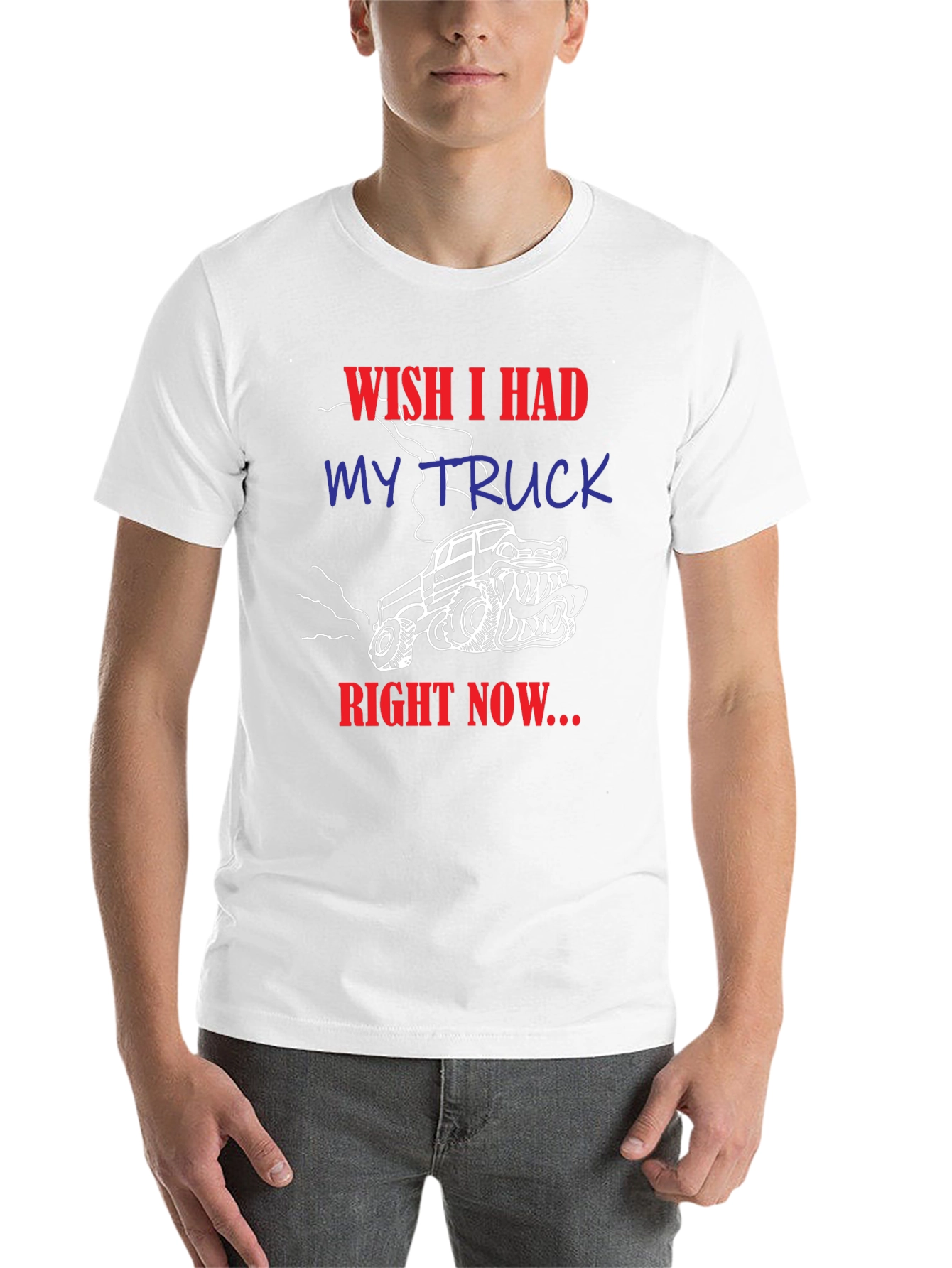 Black Wish I Had My Truck T-Shirt view 14