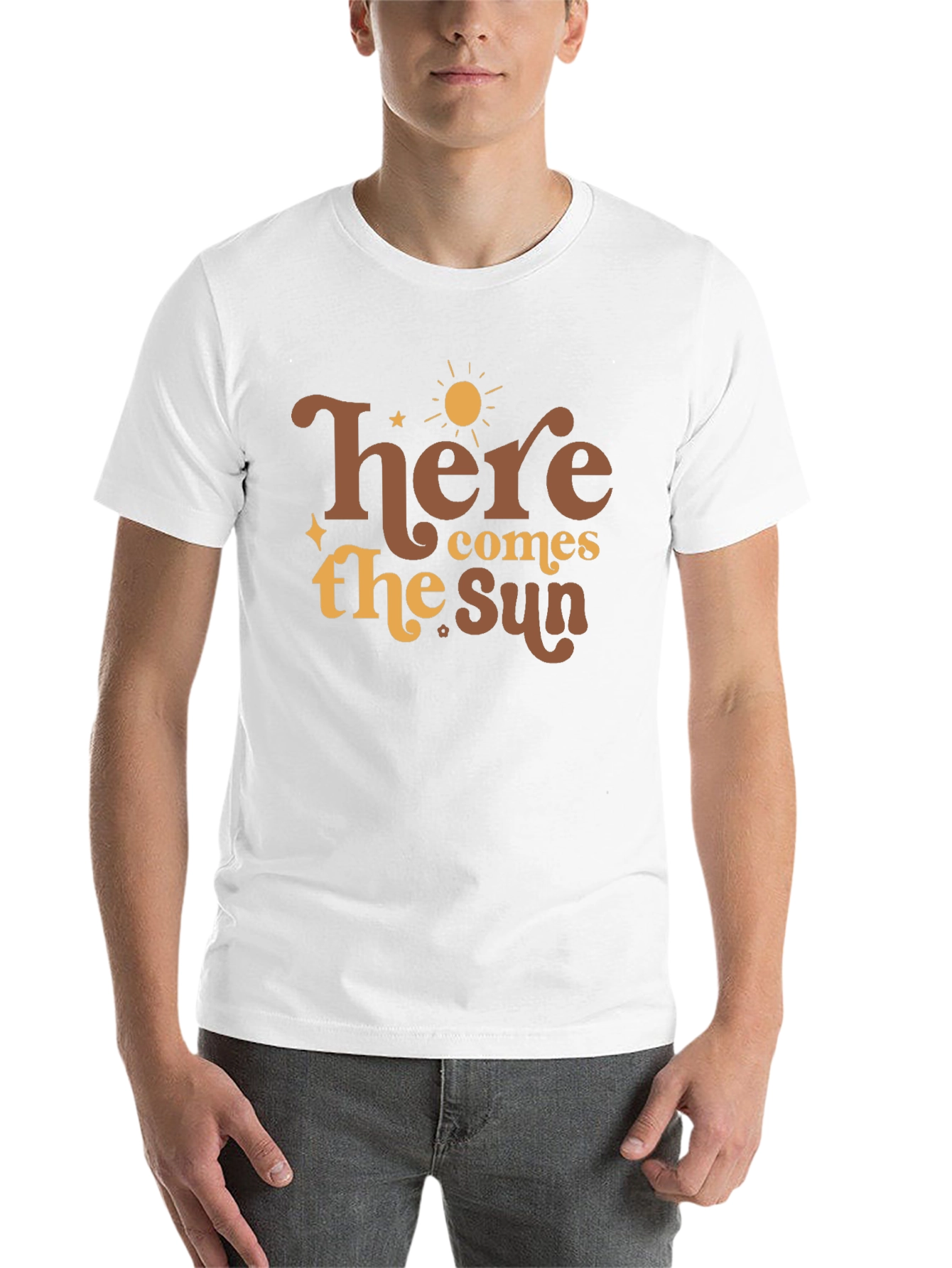 Black Here Comes the Sun Graphic Tee - Retro Style view 14