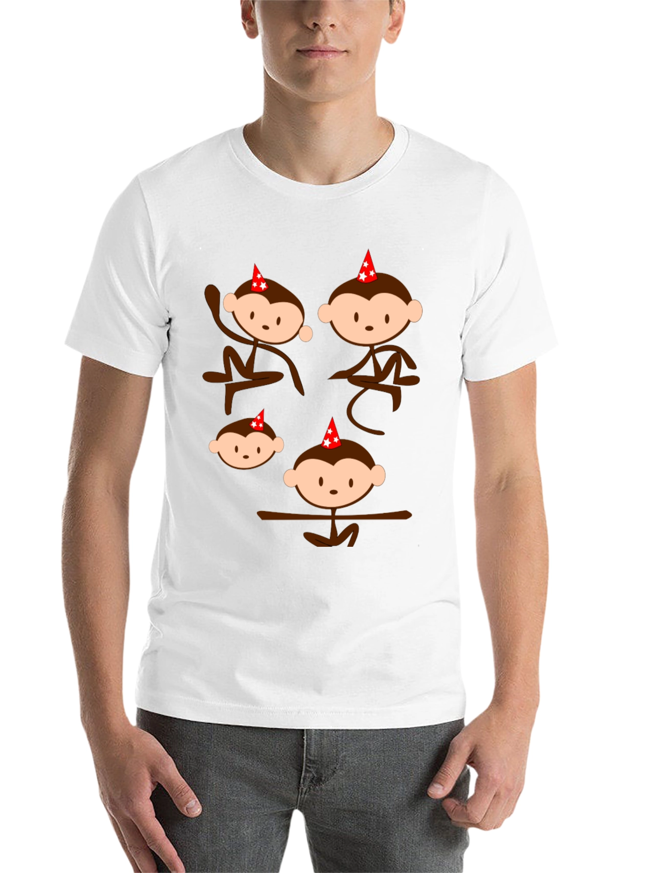 Black Monkey Birthday Party T-Shirt view 14