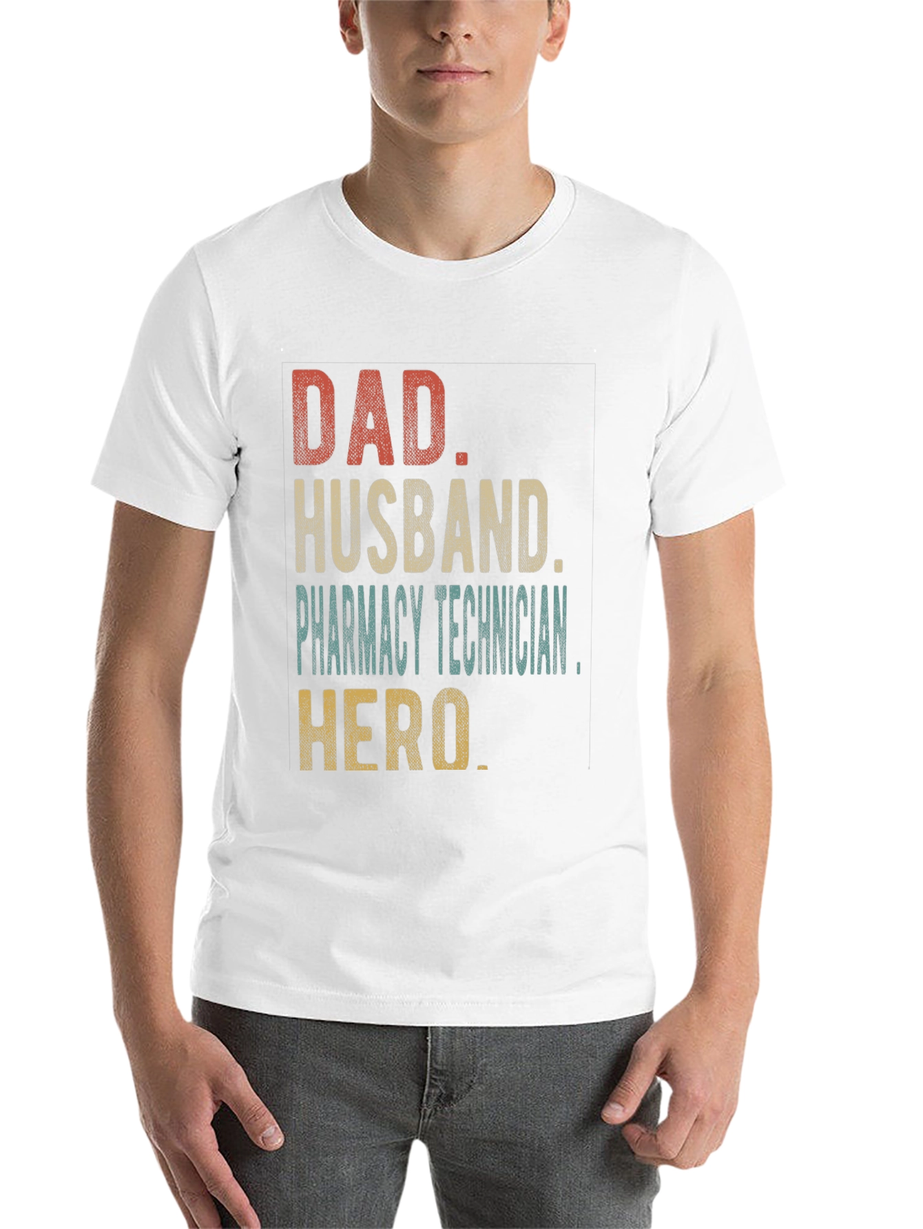 Black Dad Husband Pharmacy Technician Hero T-Shirt view 14