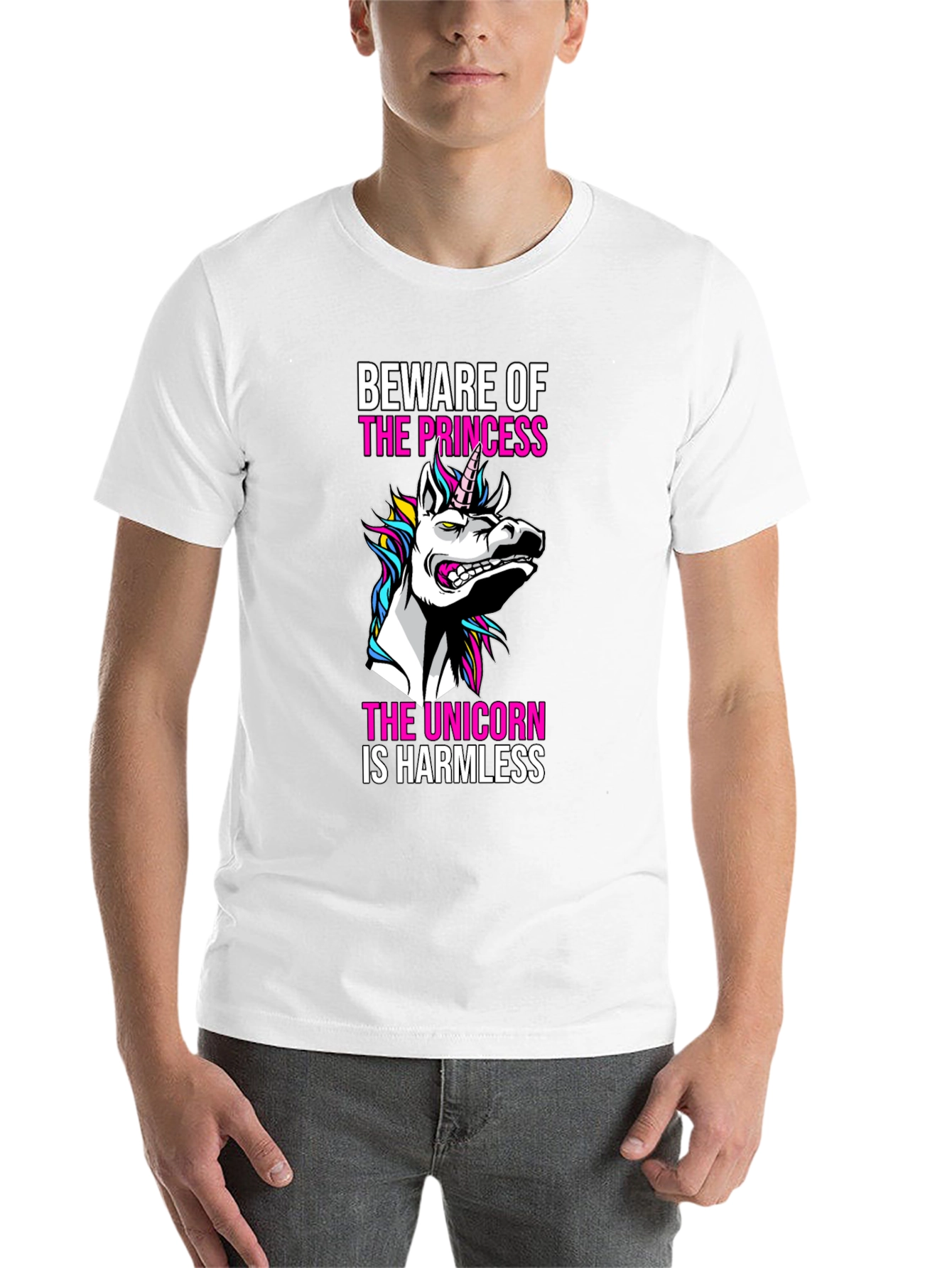 Black Beware the Princess, Unicorn T-Shirt view 14