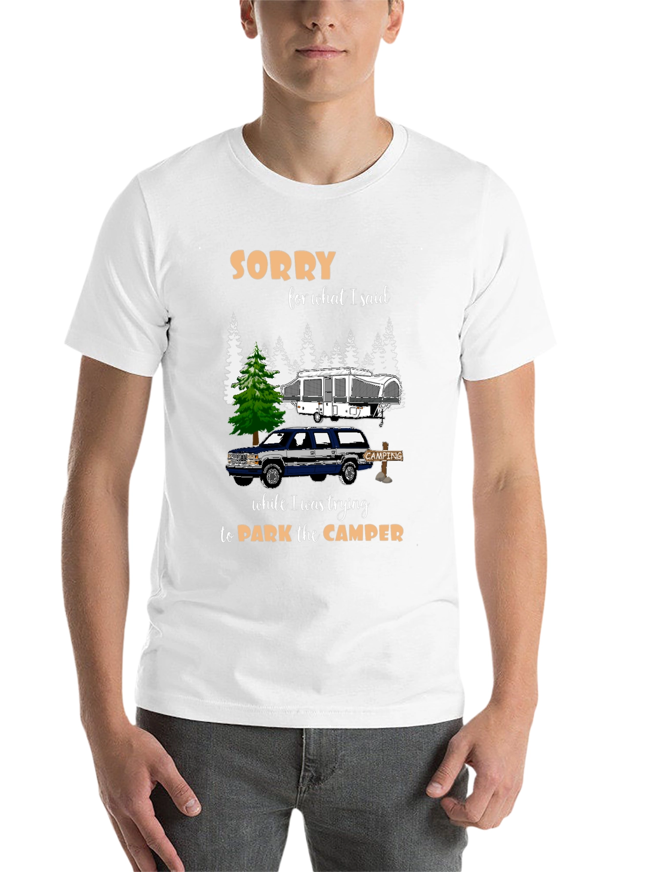 Black Funny Camping T-Shirt - Sorry For What I Said view 14
