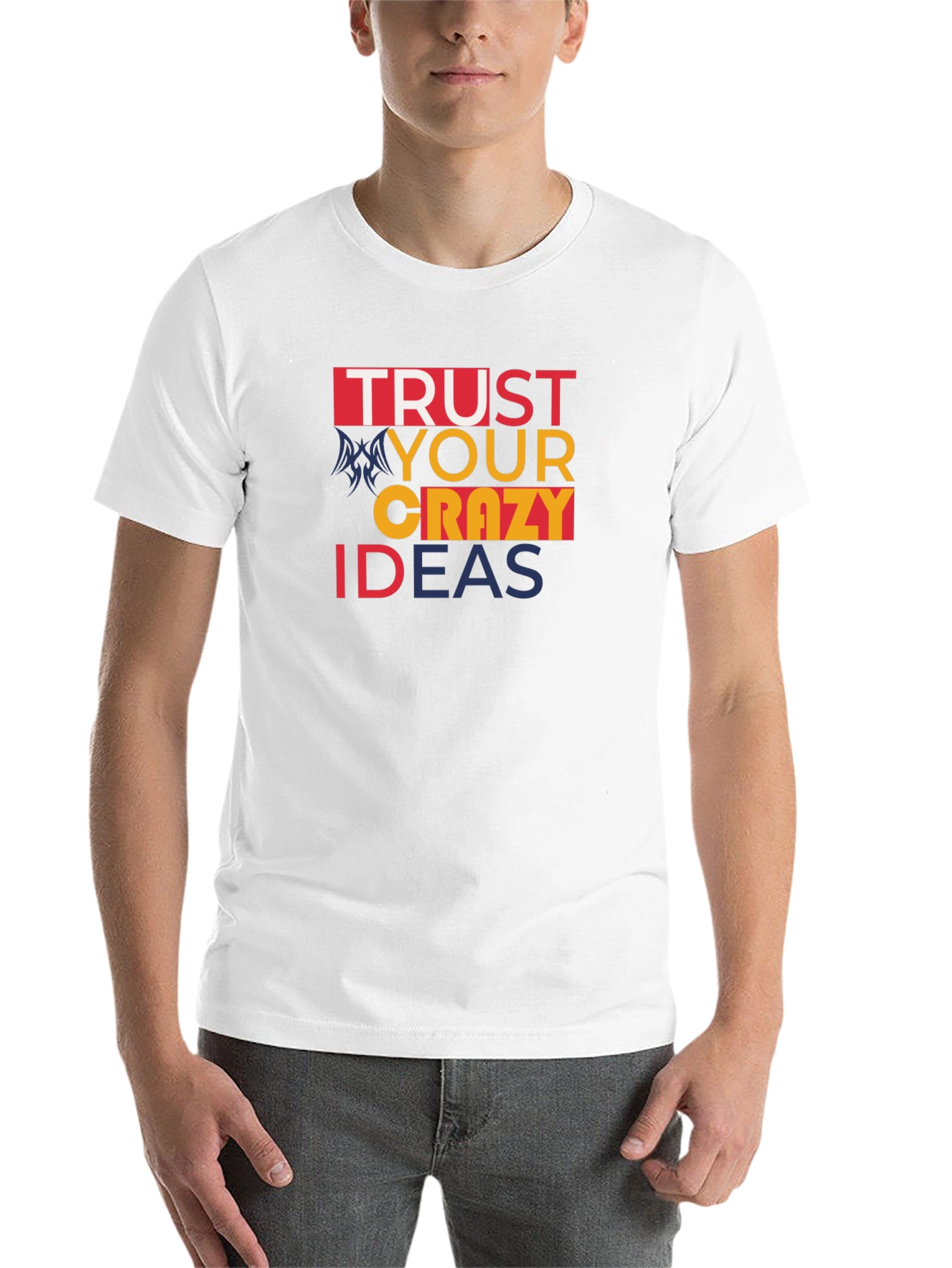 Black Trust Your Crazy Ideas T-Shirt - Bold Graphic Tee view 14