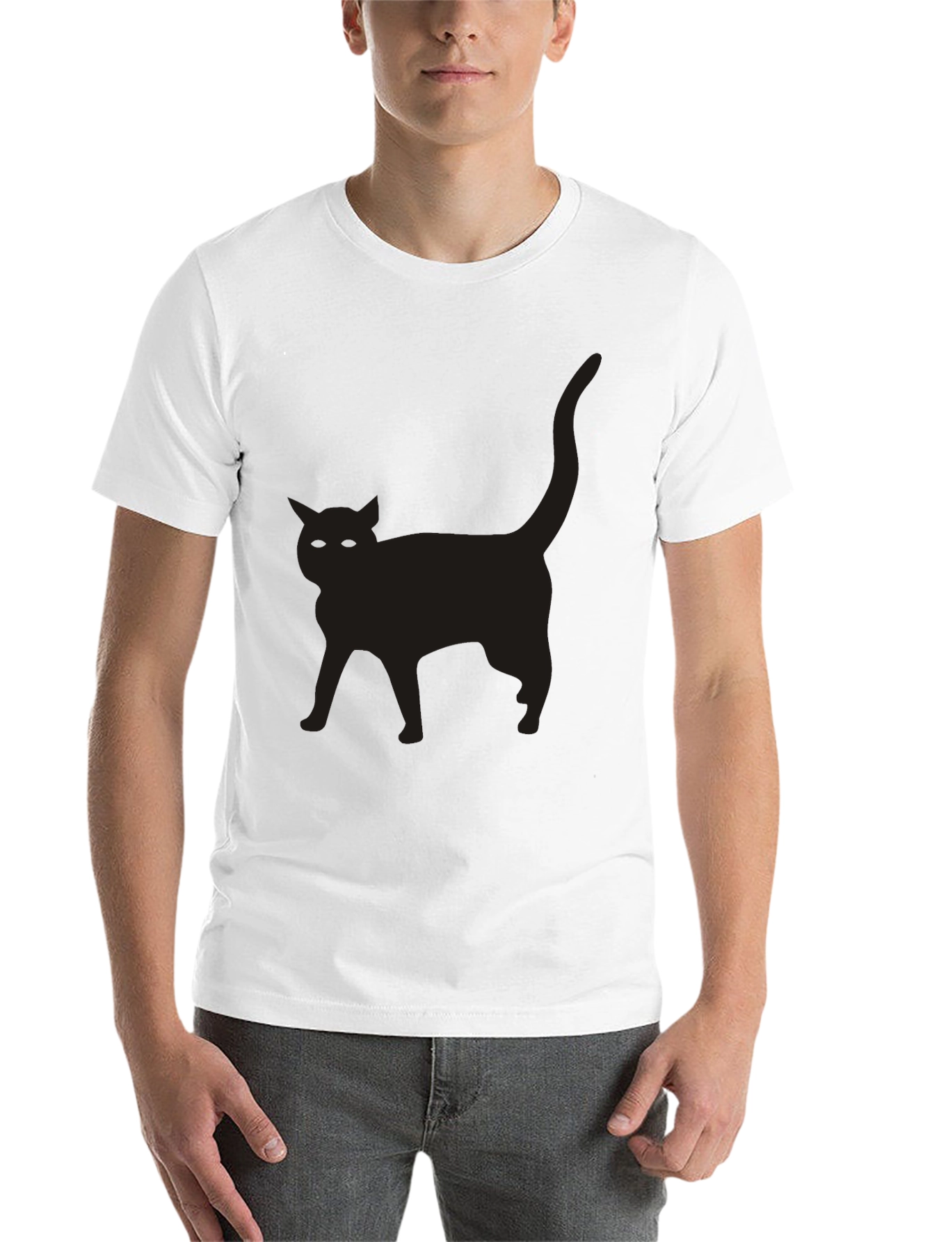 Black Black Cat Silhouette Graphic T-Shirt view 14