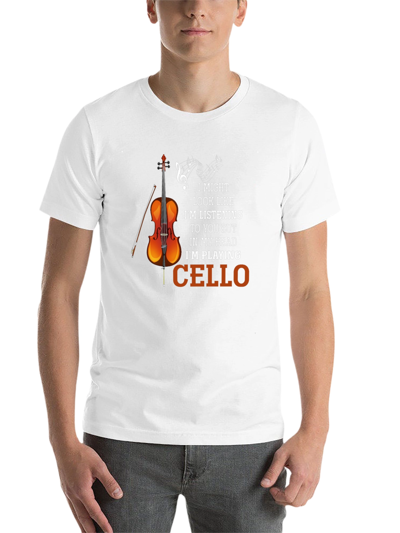 Black Cello Player T-Shirt Funny Musician Tee view 14