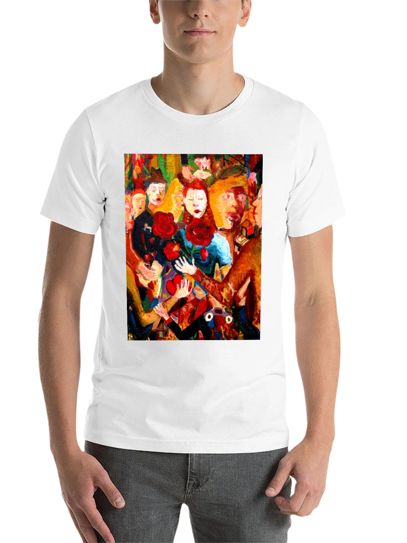 Black Expressionist Painting Graphic Tee view 14