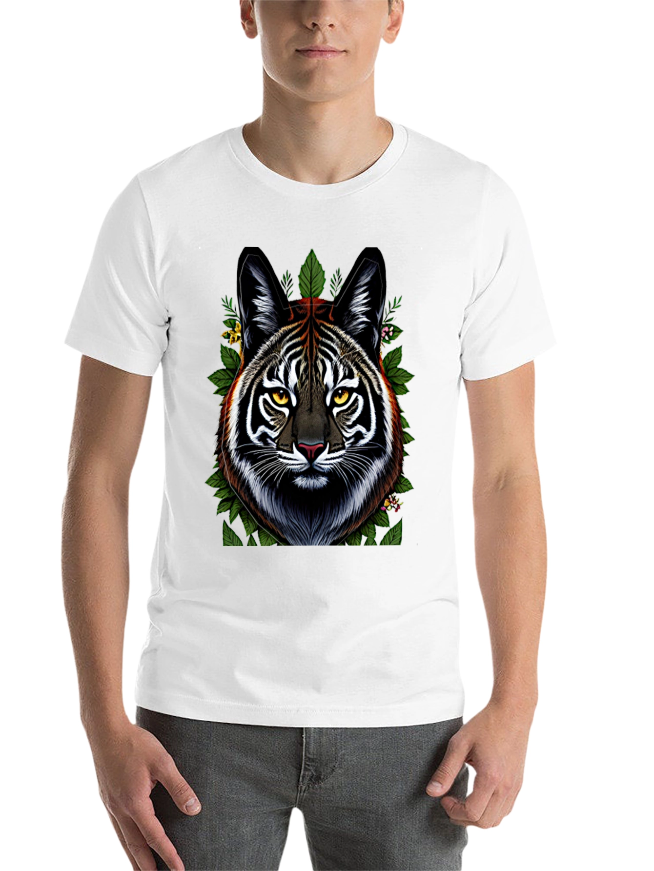 Black Tiger Face Graphic Tee - Black view 14
