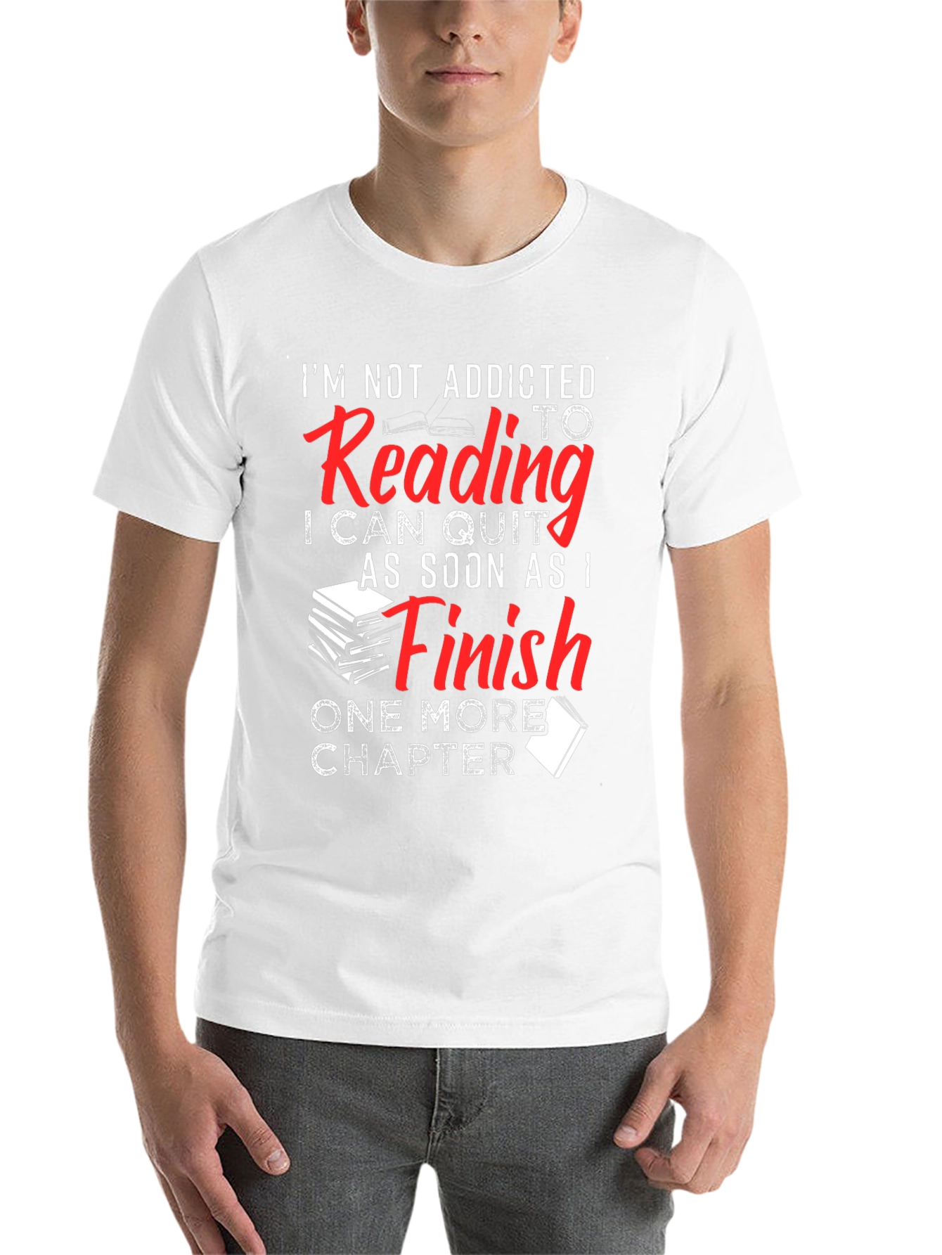 Black Funny Reading Addict T-Shirt: One More Chapter! view 14