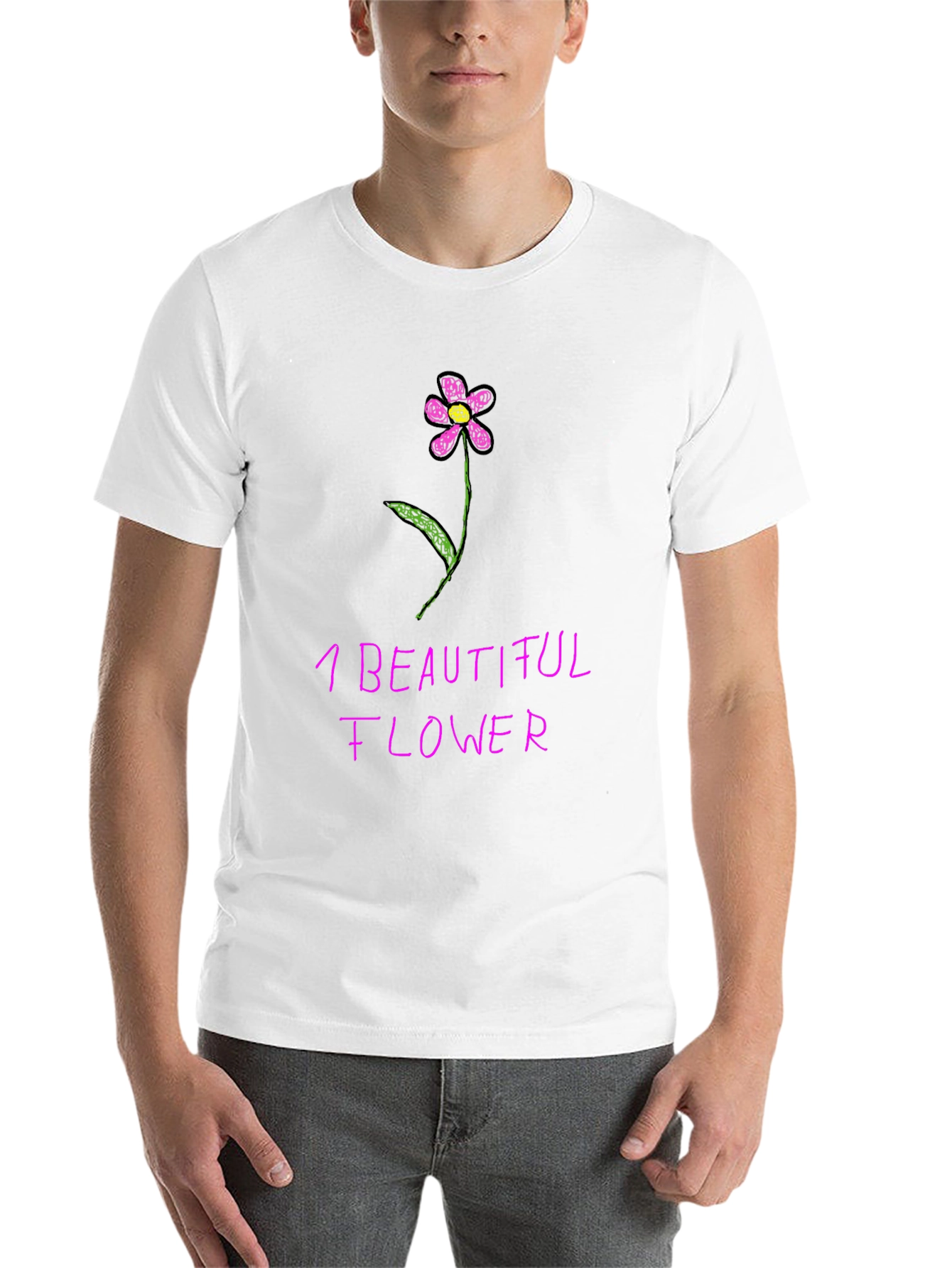 Black One Beautiful Flower Graphic T-Shirt view 14