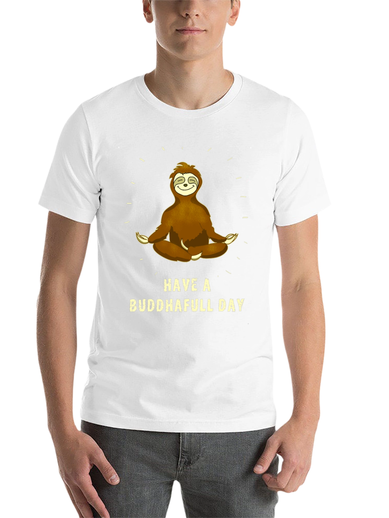 Black Buddha Sloth Graphic T-Shirt view 14
