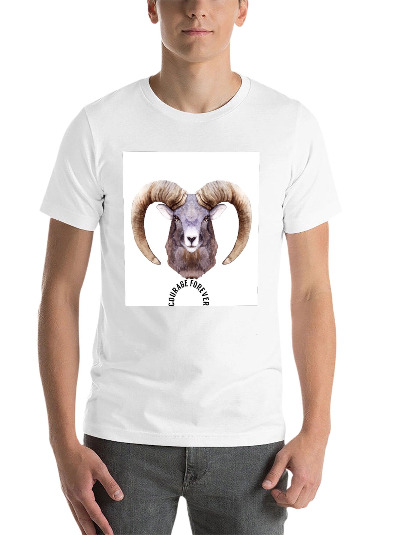 Black Courage Forever Ram Graphic T-Shirt - Black view 14