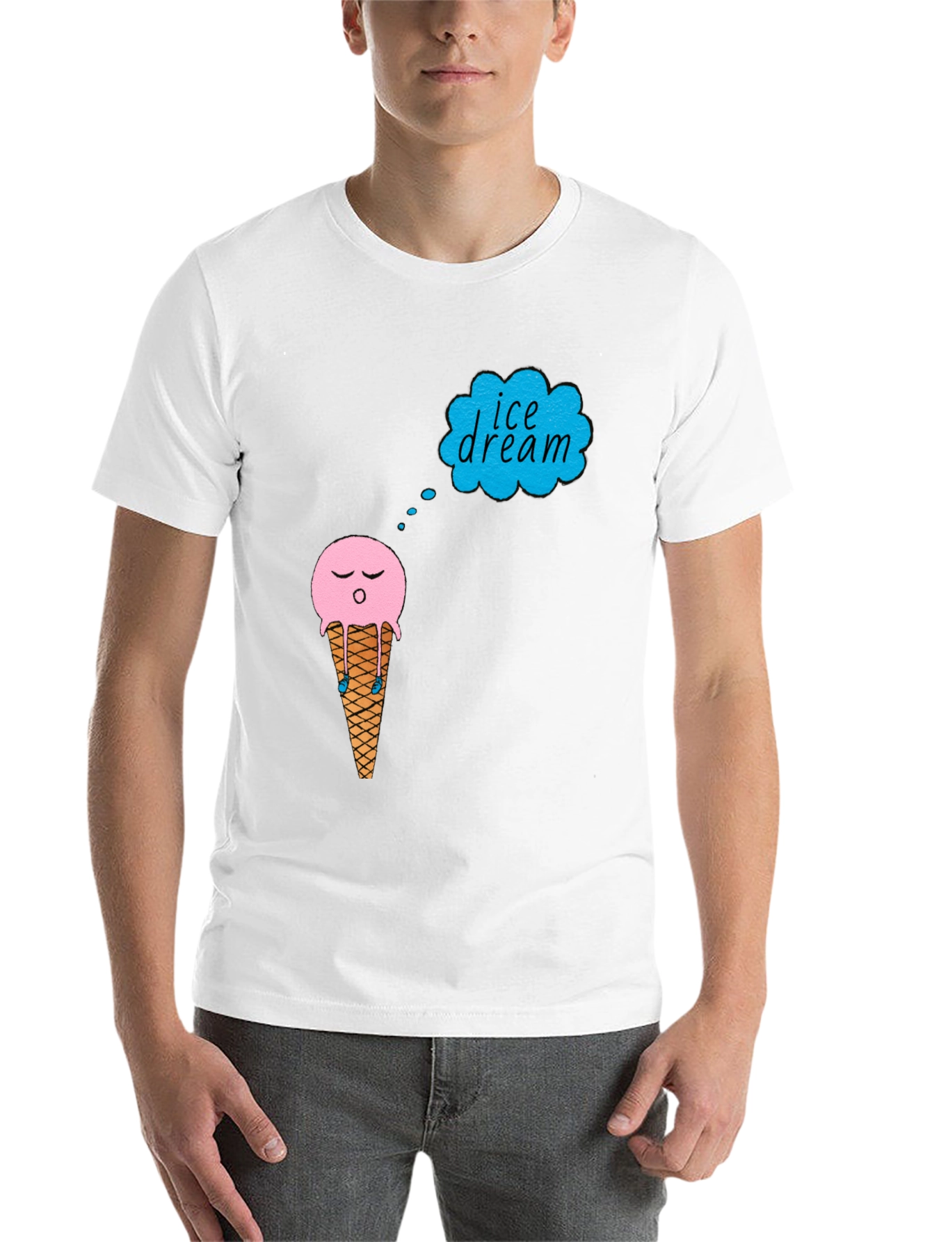 Black Ice Cream Dream T-Shirt - Black Cotton Tee view 14