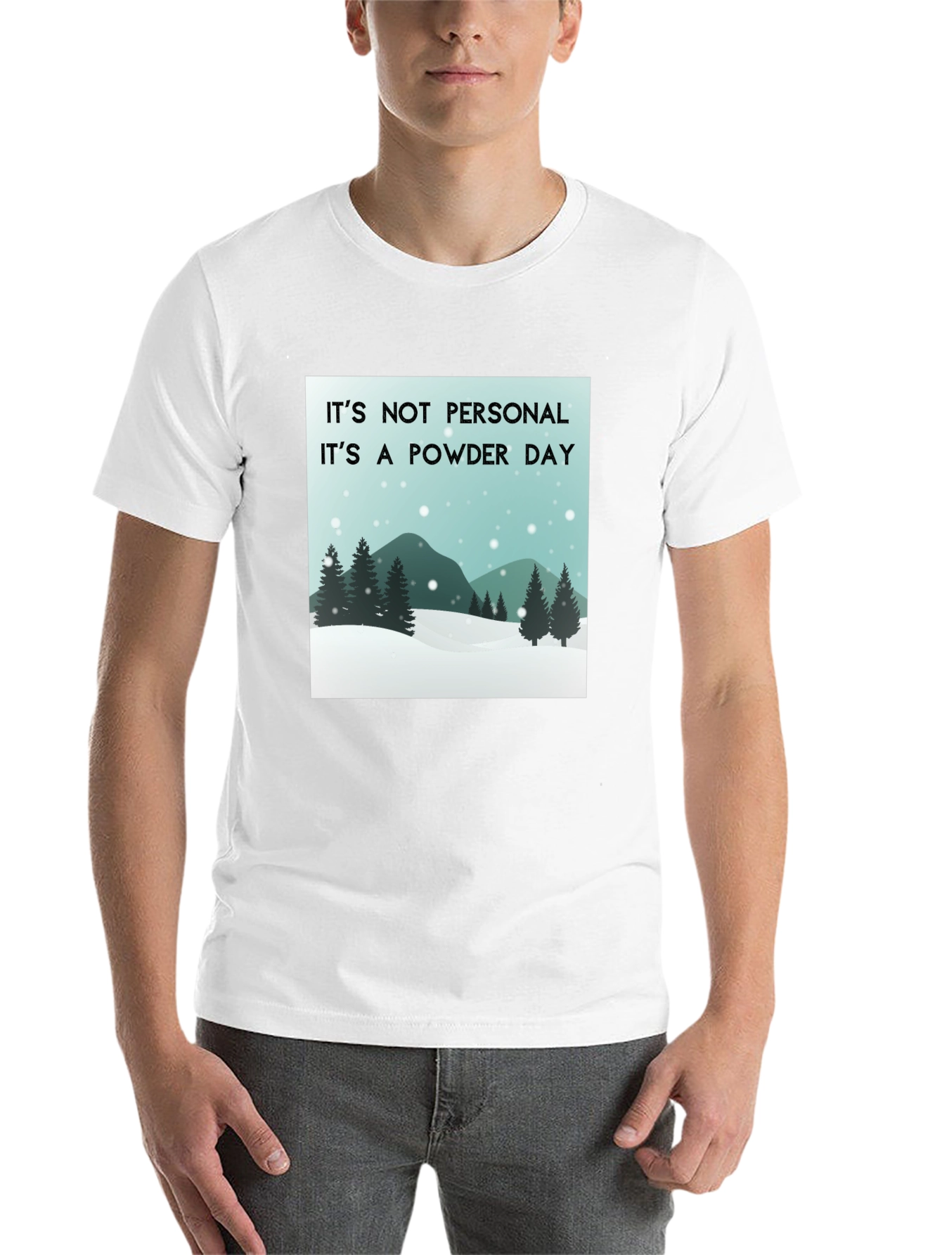 Black Powder Day Graphic Tee - Skiing Snowboarding Shirt view 14
