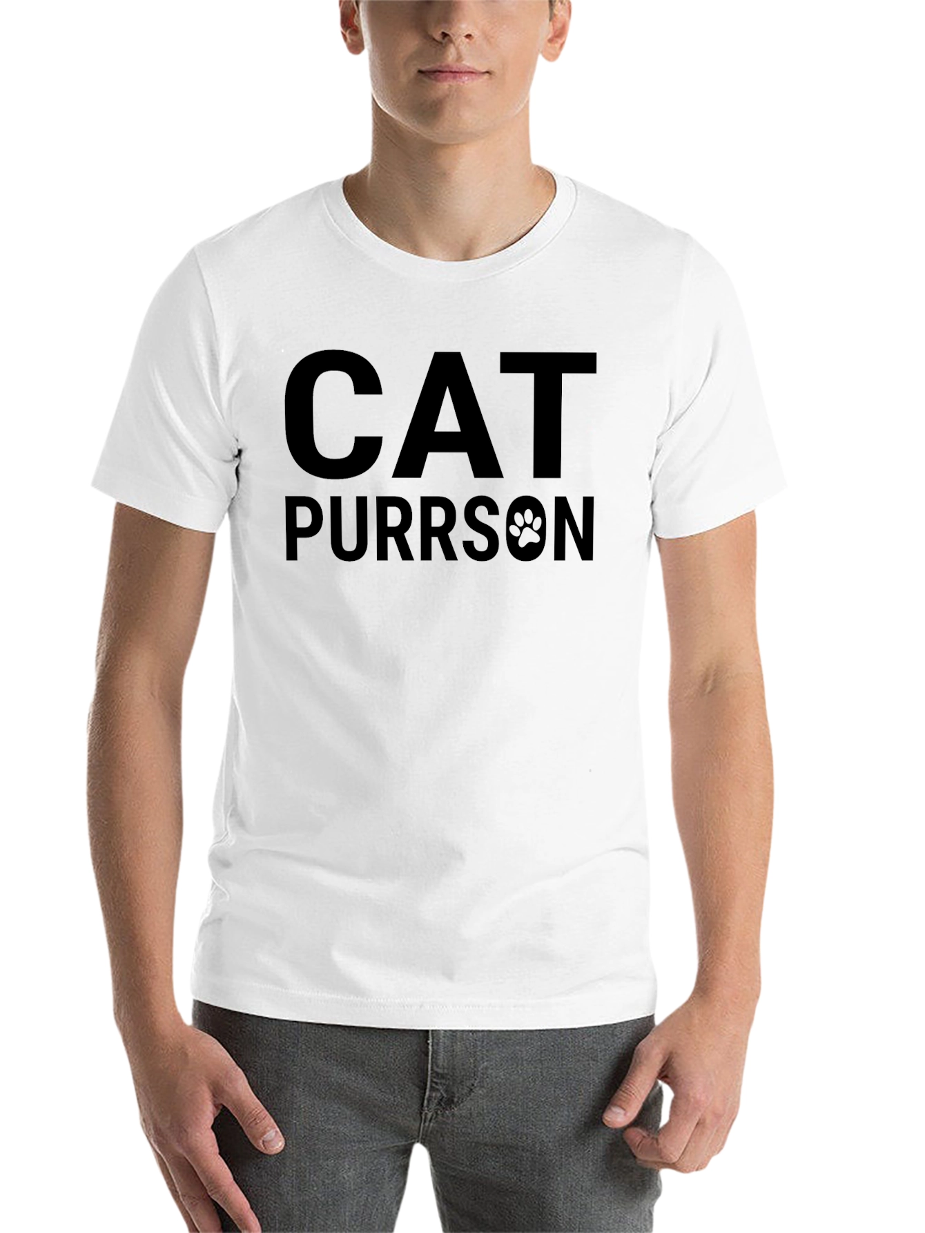 Black Cat Purrson T-Shirt - Novelty Graphic Tee view 14