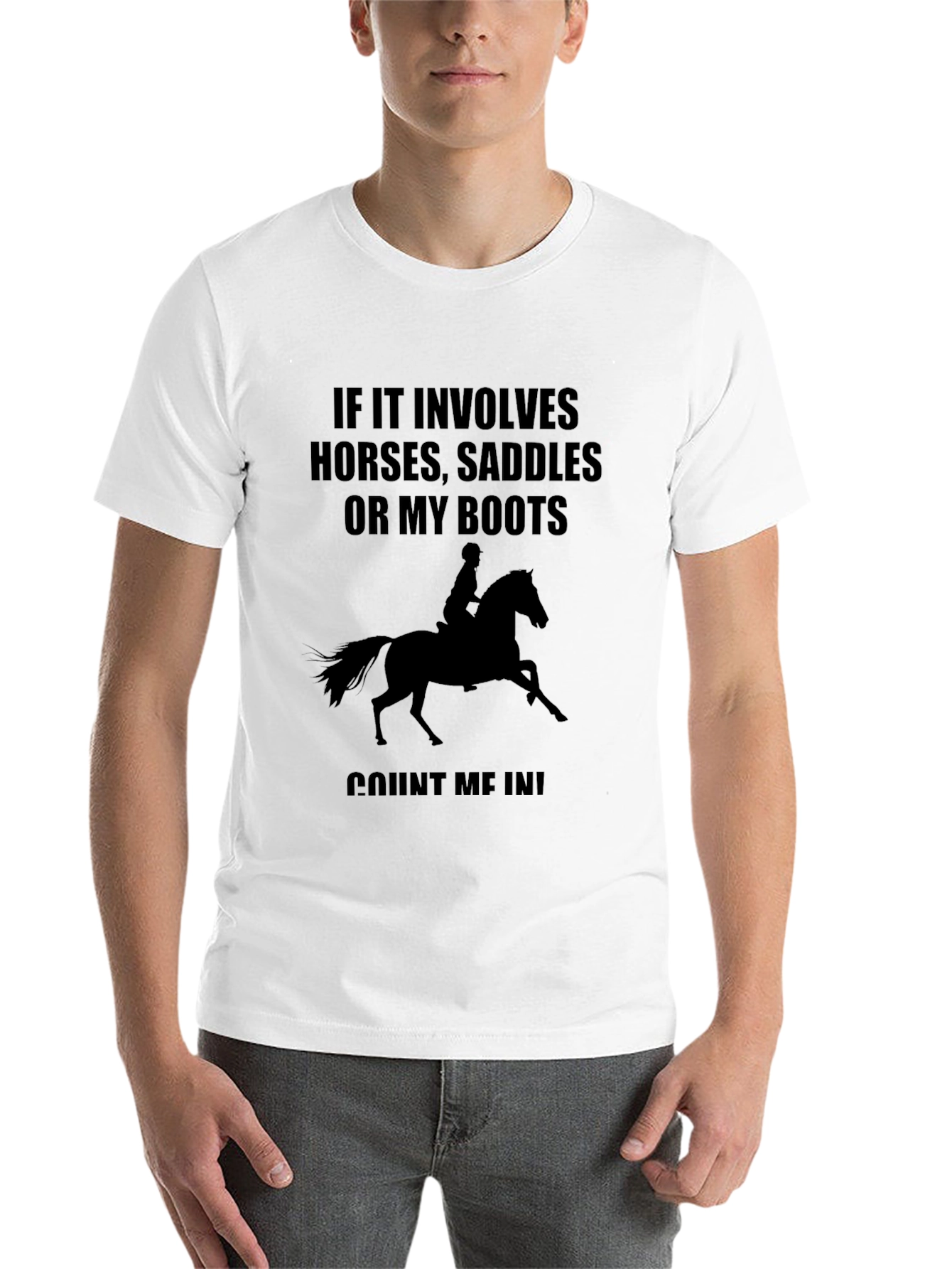 Equestrian T-Shirt: Horses, Saddles, Boots - Count Me In! - 14
