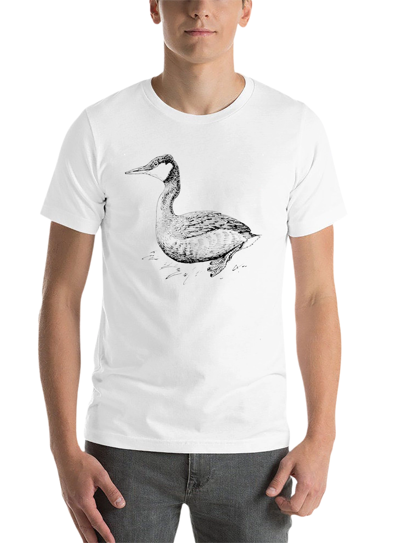 Black Black T-Shirt with Bird Illustration view 14