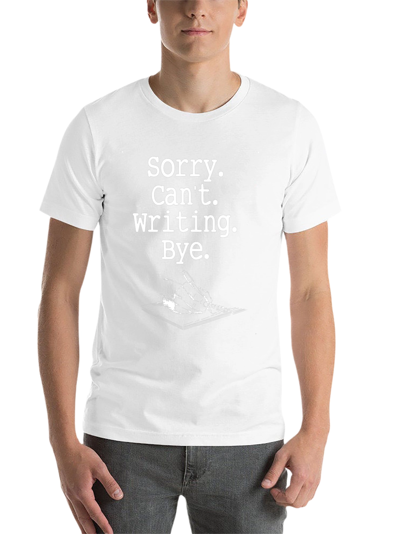 Black Sorry, Can't, Writing T-Shirt - Black view 14