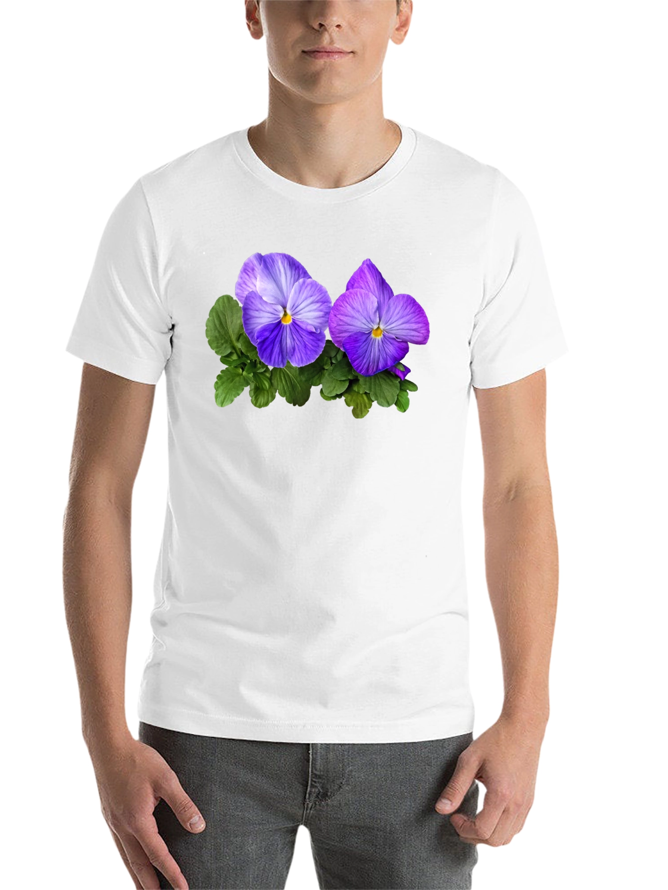 Black Floral Pansy Graphic Tee - Black view 14