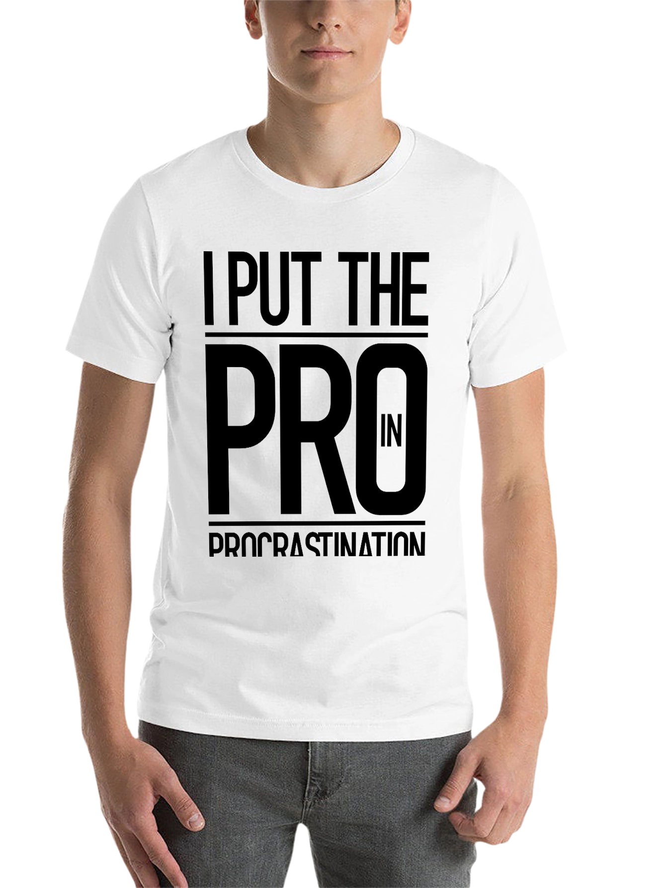 Black I Put The Pro In Procrastination Black T-Shirt view 14