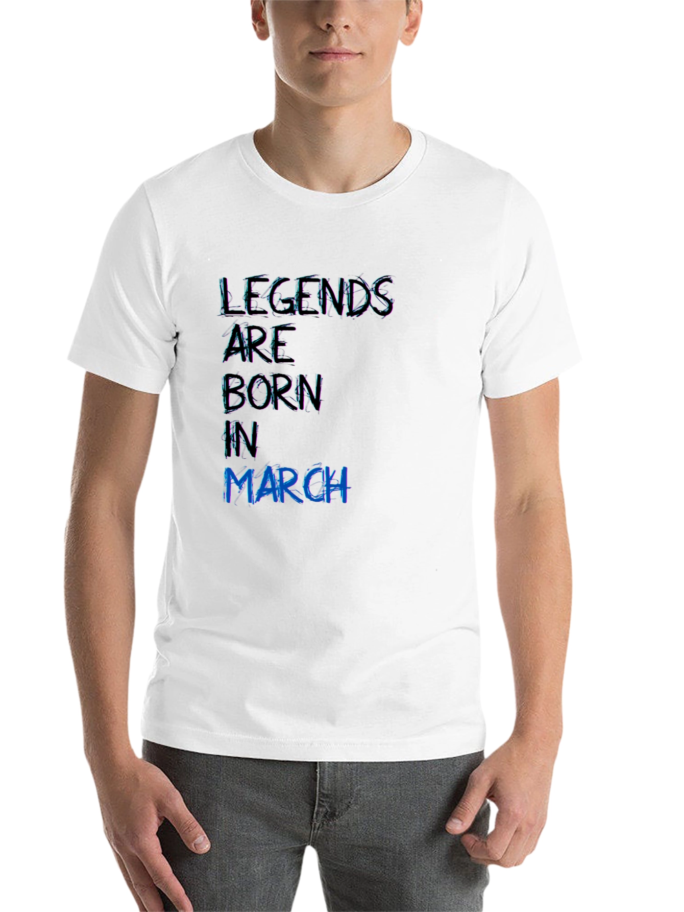 Black Legends are Born in March Black T-Shirt view 14