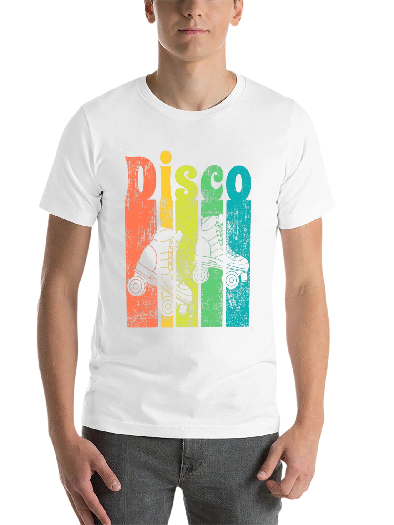 Black Retro Disco Roller Skate T-Shirt - Vintage Style view 14