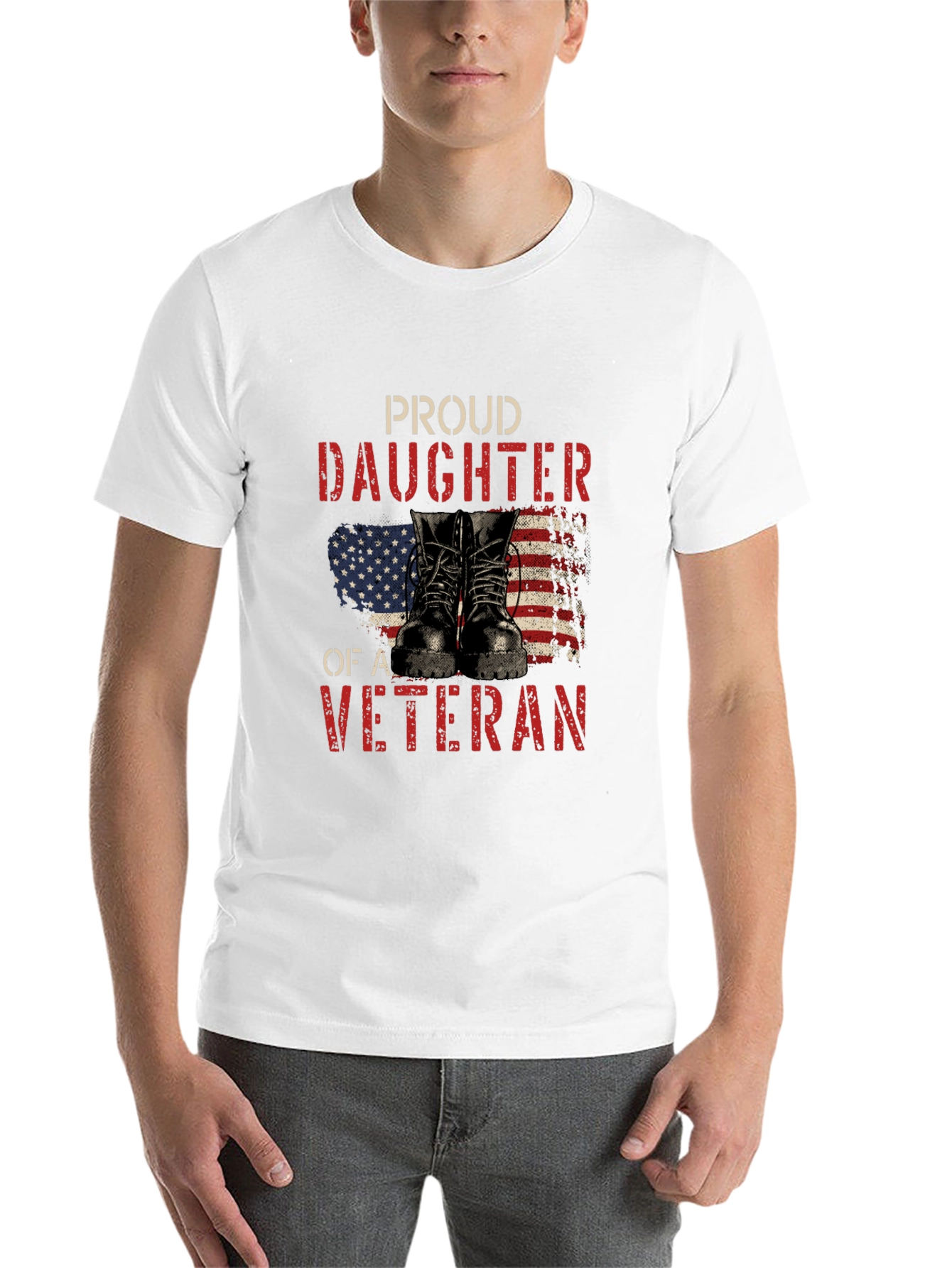 Black Proud Daughter of a Veteran Graphic Tee view 14