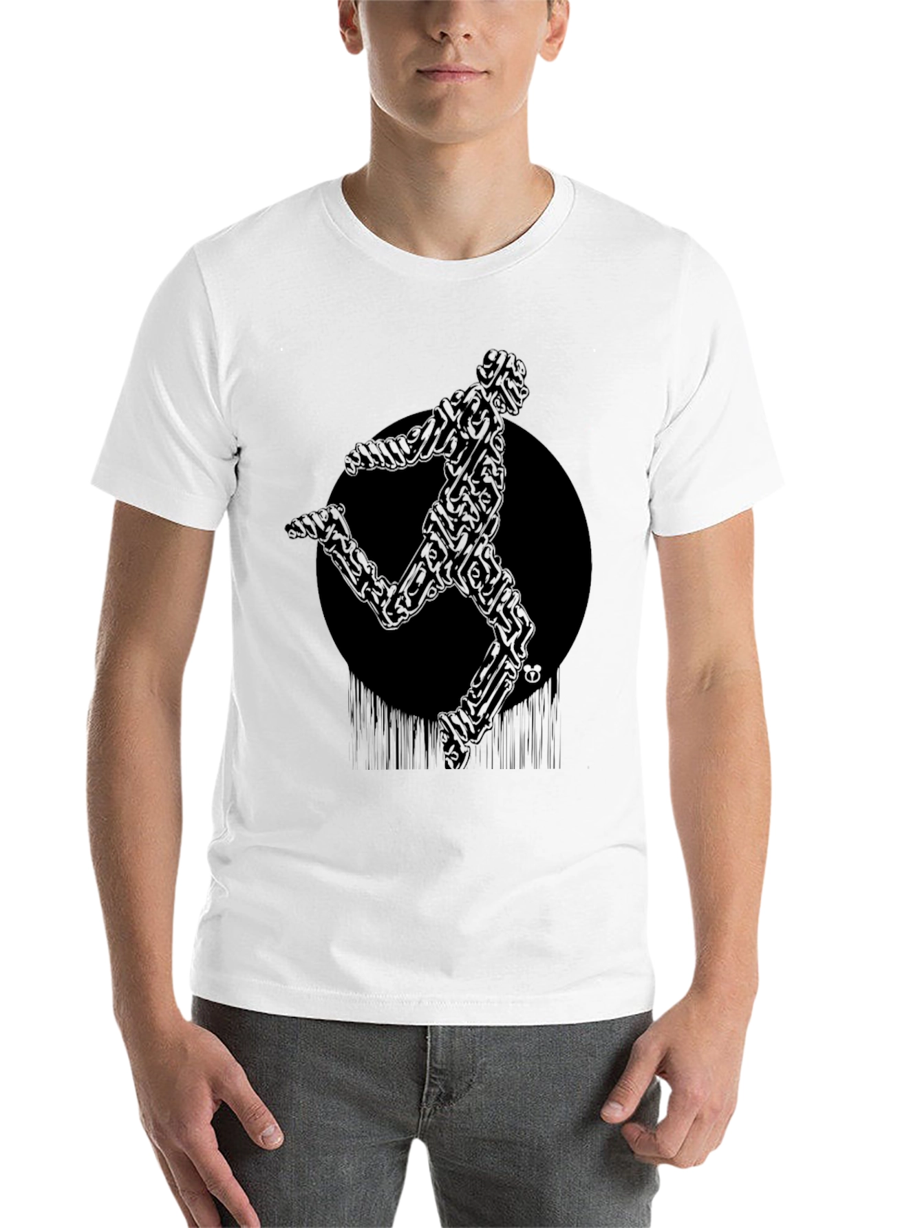 Black Abstract Runner Graphic T-Shirt view 14