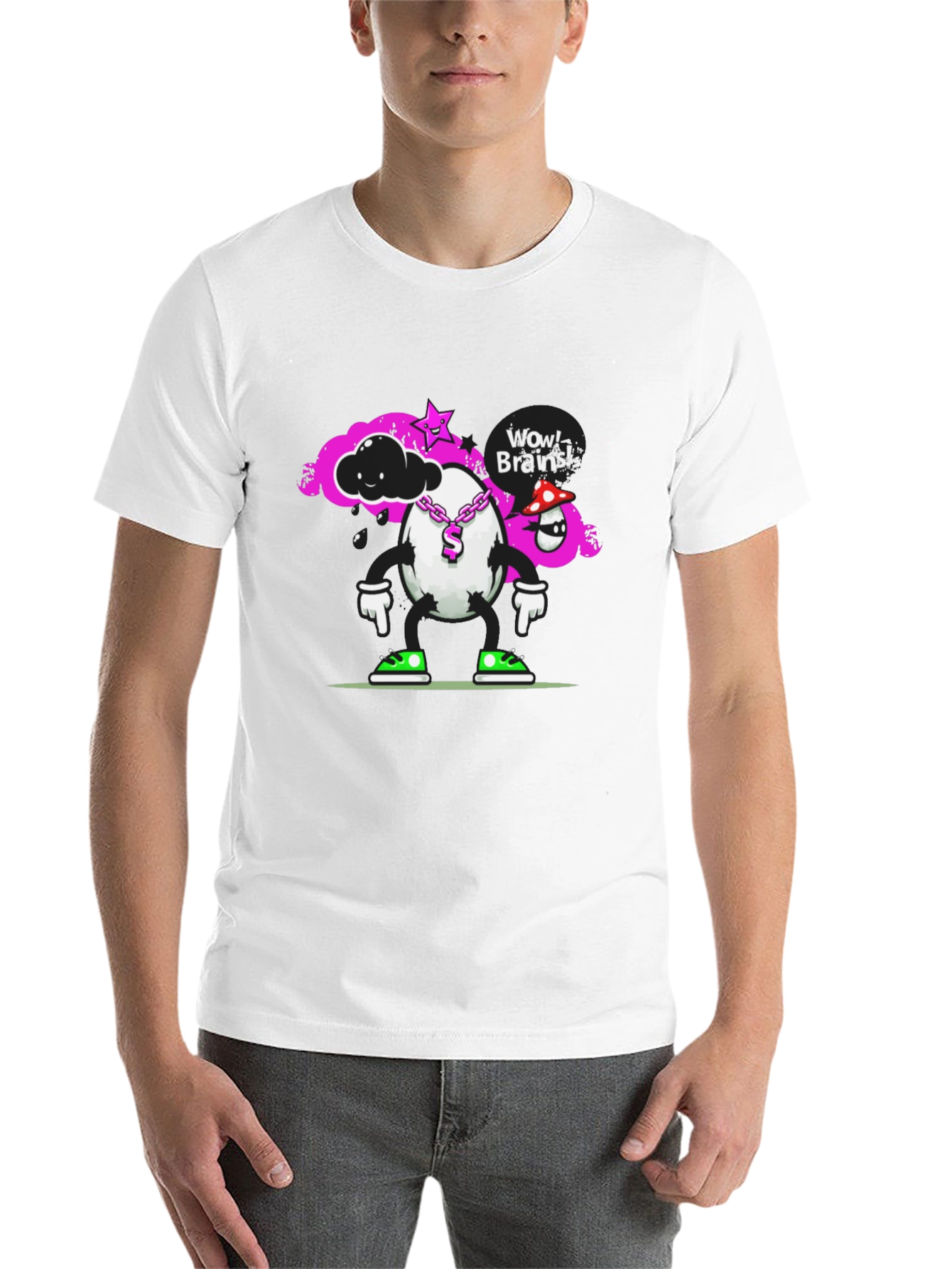 Black Funky Brains Graphic Tee - Unique Design view 14