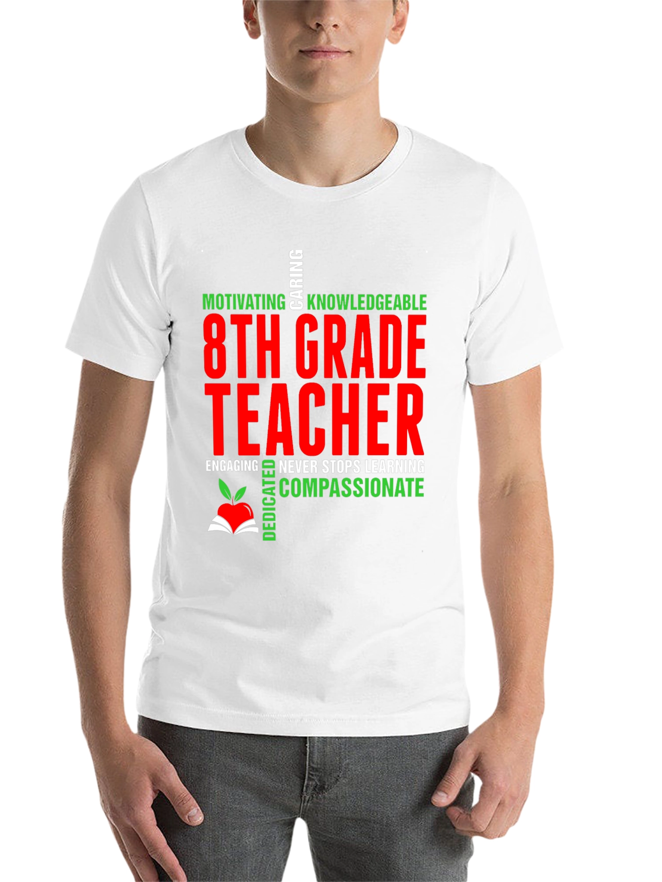 Black 8th Grade Teacher Graphic T-Shirt view 14