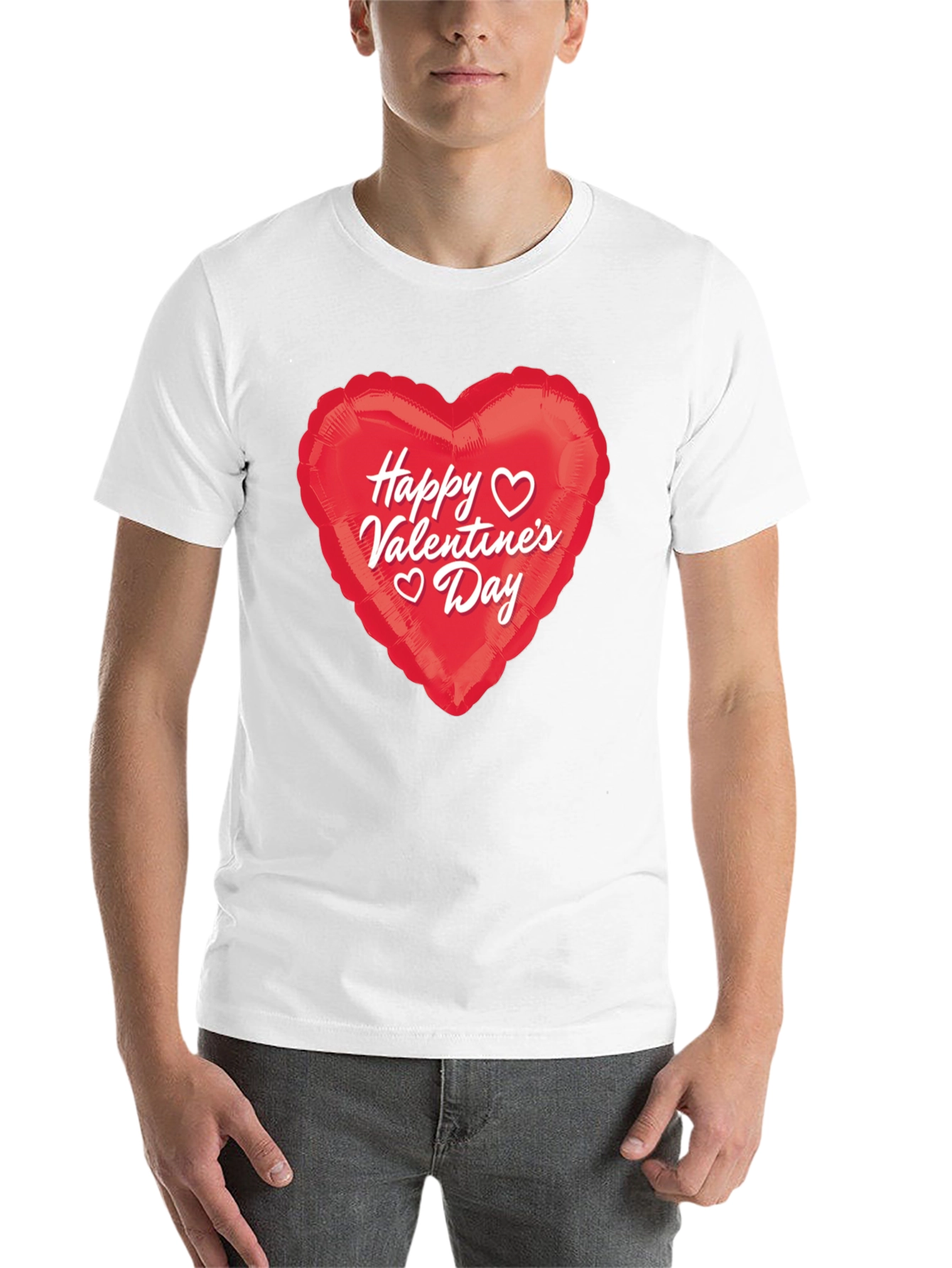 Black Happy Valentine's Day Heart Graphic T-Shirt view 14