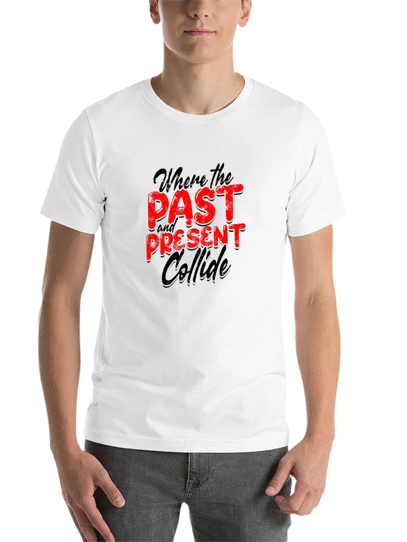 Black Past, Present Collide Graphic Tee - Bold Statement Shirt view 14