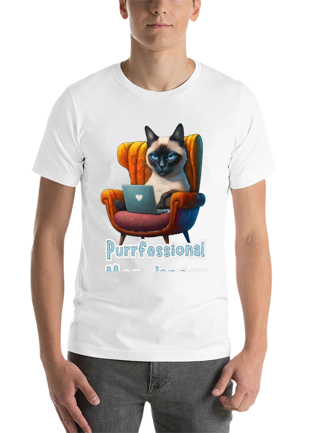 Black Purrfessional Meow-nager Cat T-Shirt view 14