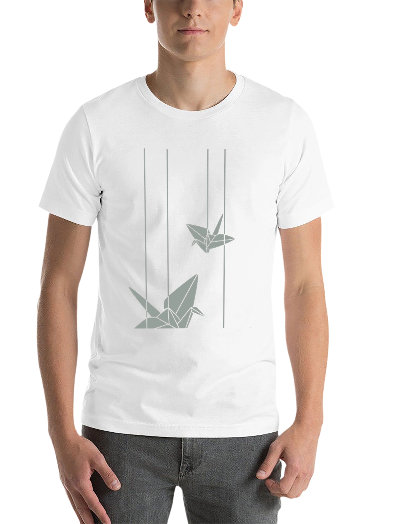 Black Origami Crane Graphic Tee - Modern Style view 14