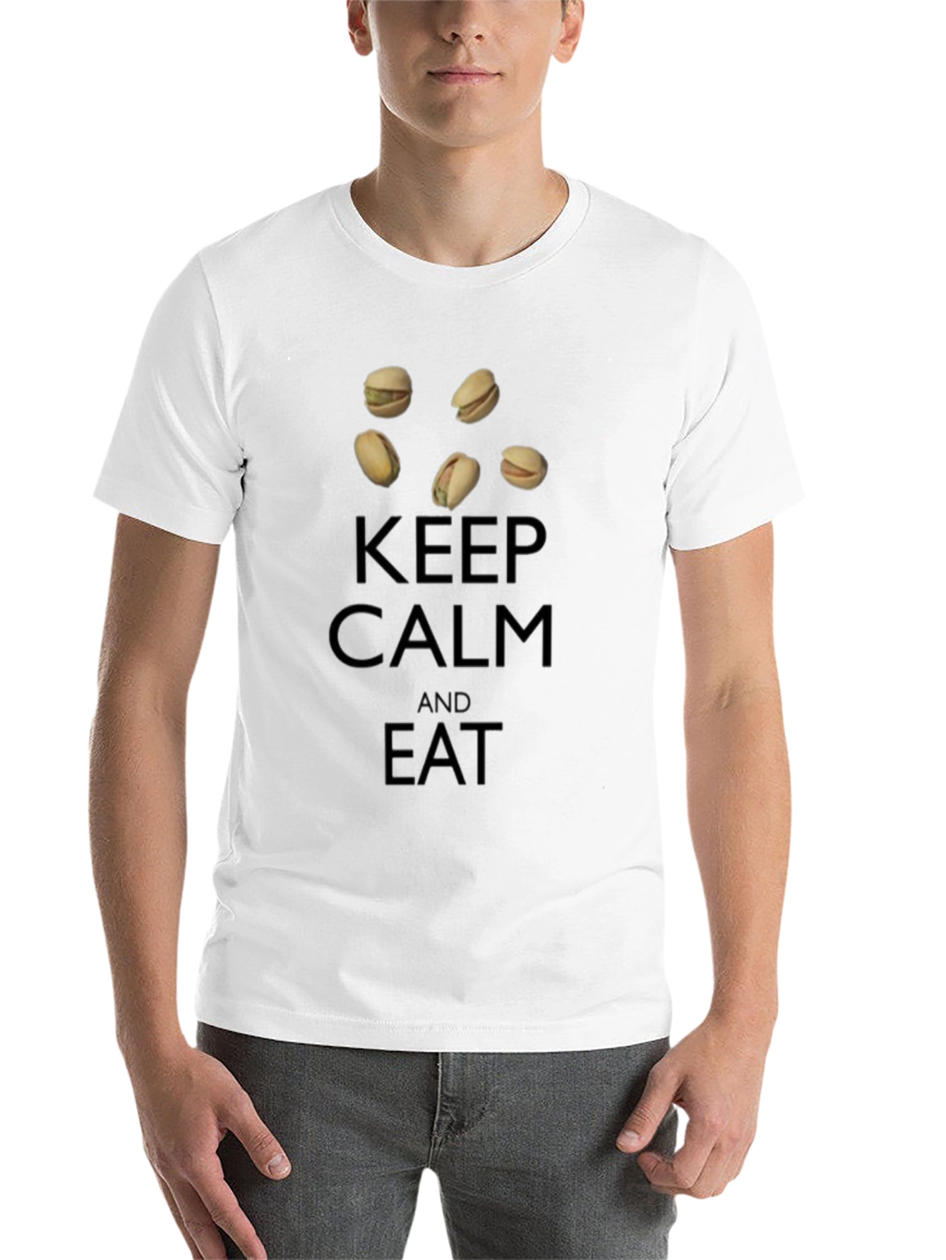 Black Keep Calm and Eat Pistachios T-Shirt view 14