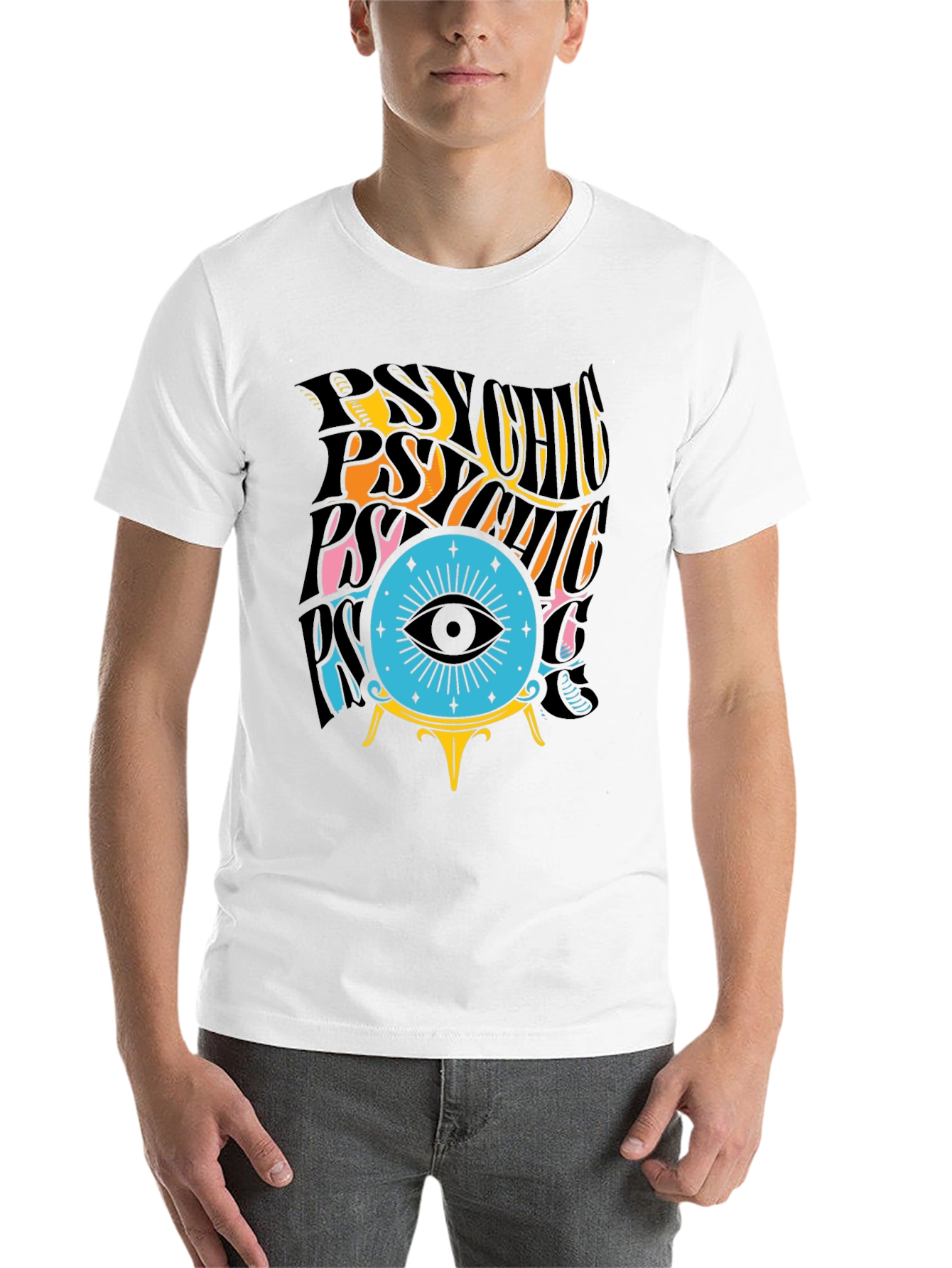 Black Psychic Eye T-Shirt - Black Cotton Tee view 14
