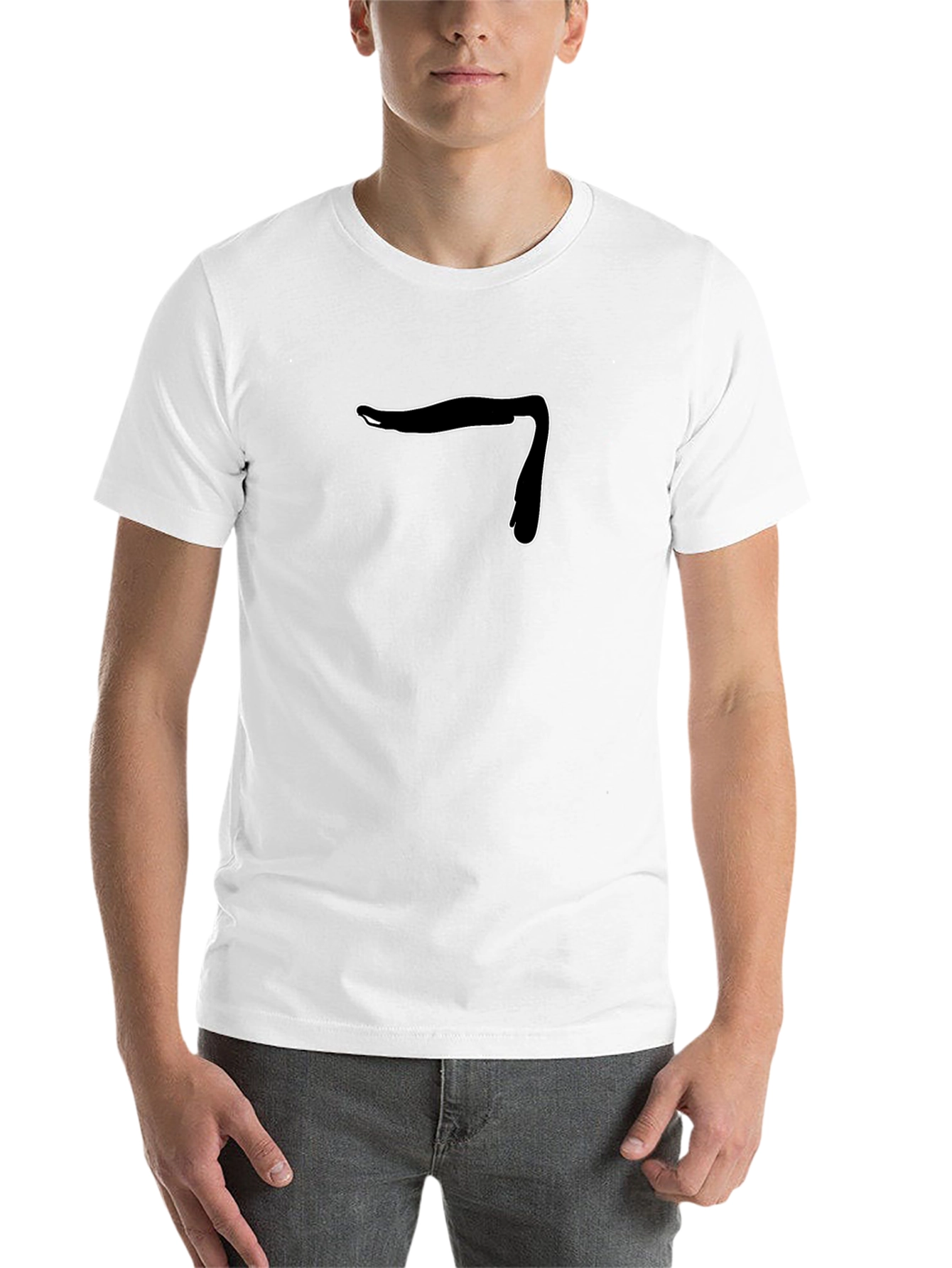 Black Men's Black T-Shirt with Abstract Design view 14