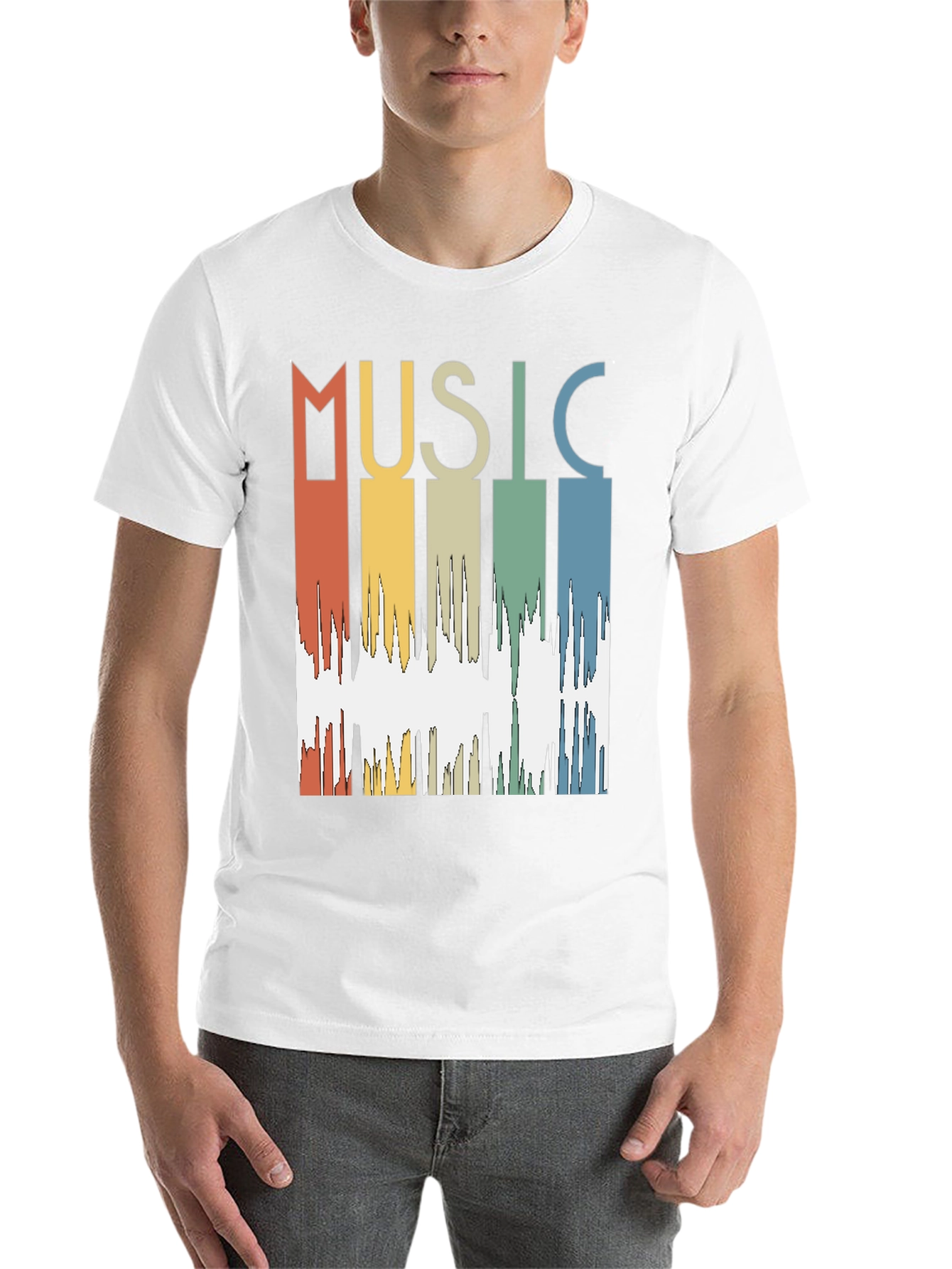 Black Retro Music Waveform Graphic Tee view 14
