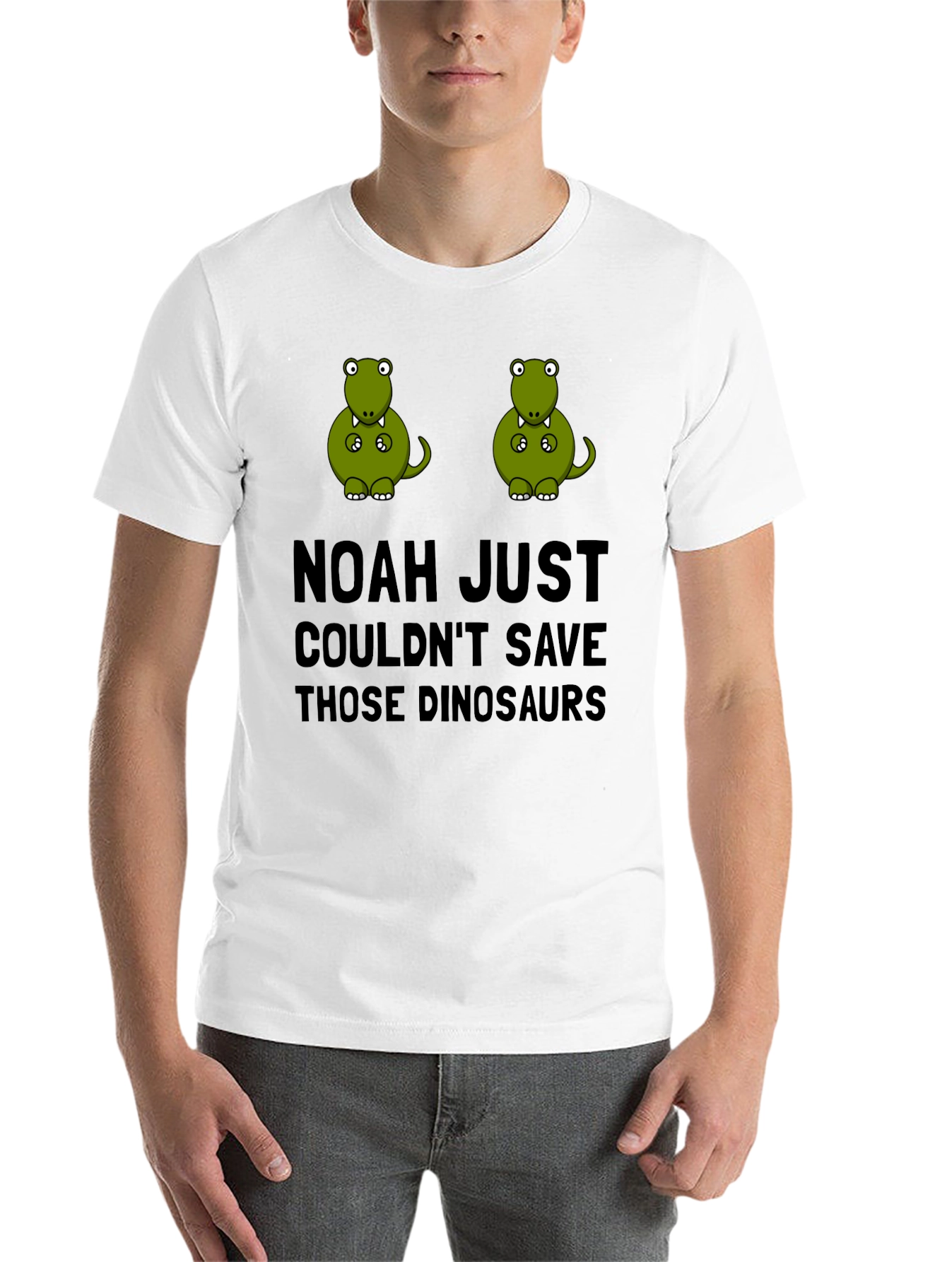 Black Noah Couldn't Save The Dinosaurs T-Shirt view 14