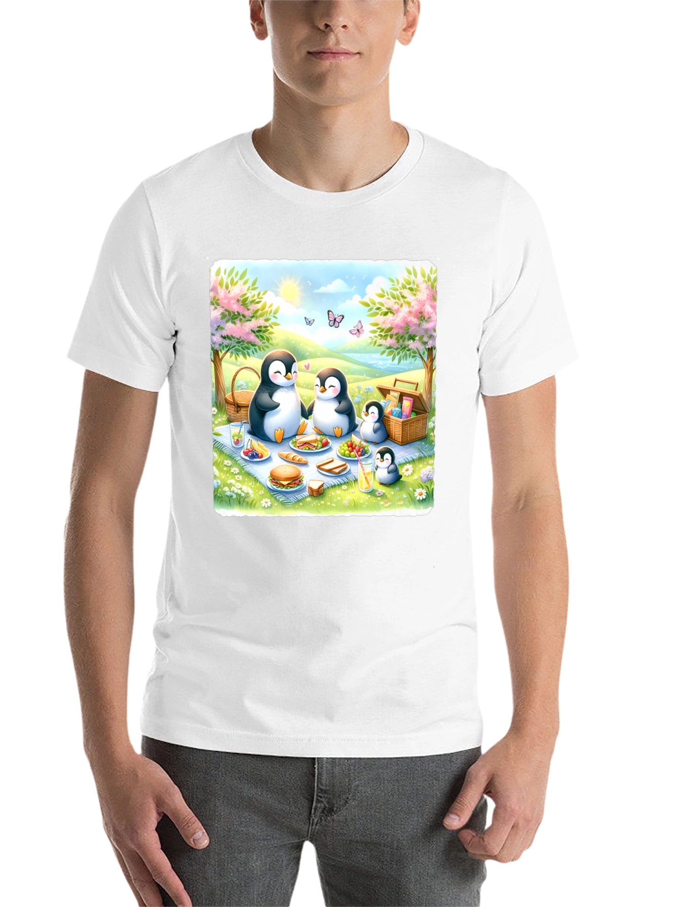 Black Penguin Family Picnic T-Shirt view 14