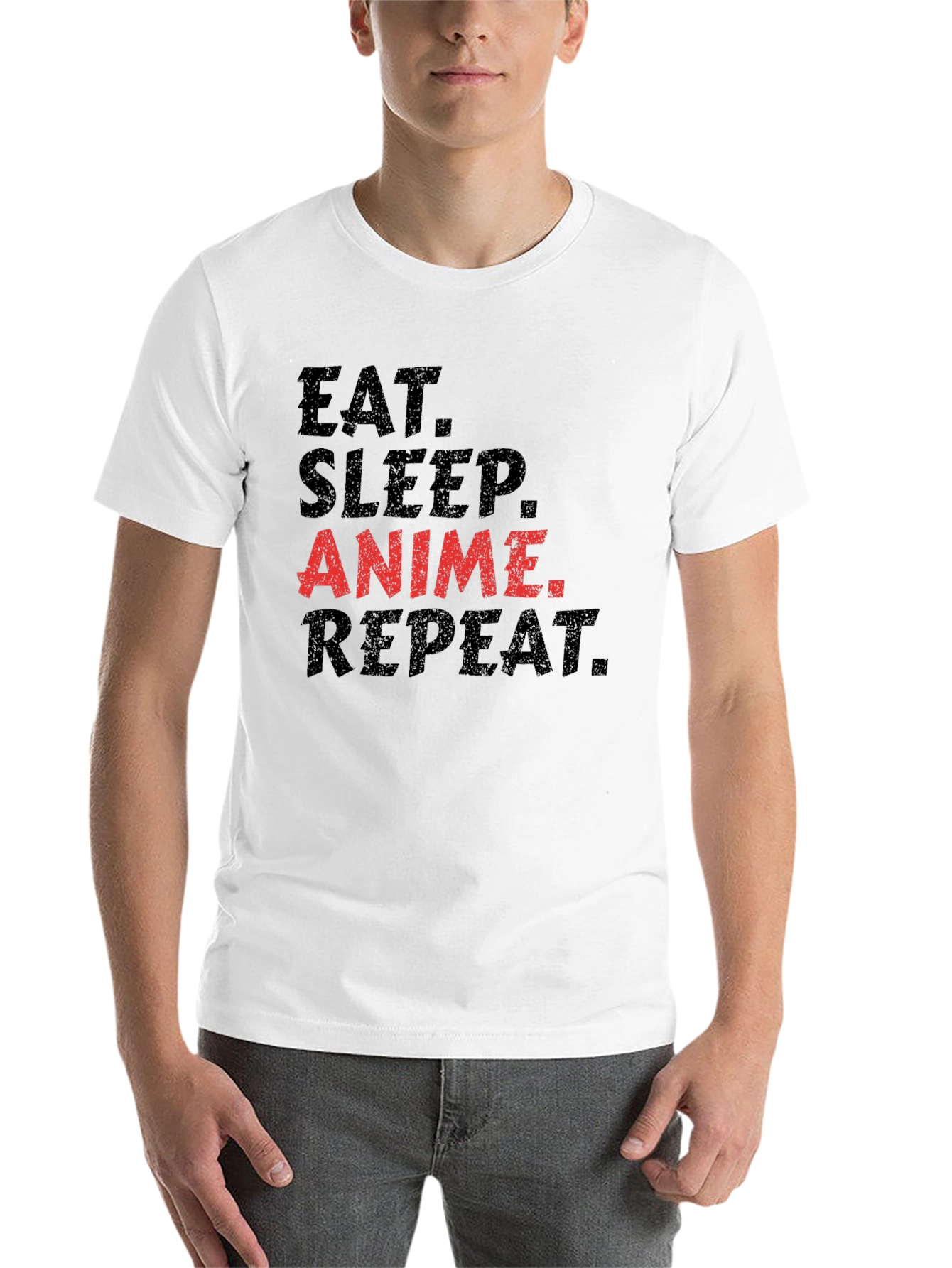 Eat Sleep Anime Repeat T-Shirt - Black Cotton Tee - 14