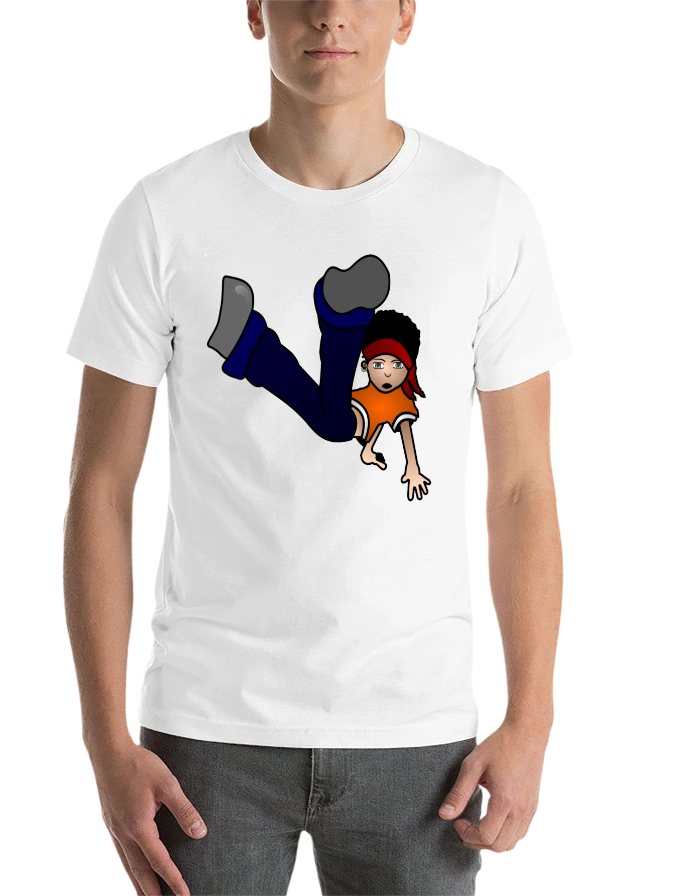Black Funky Cartoon Character Graphic Black T-Shirt view 14