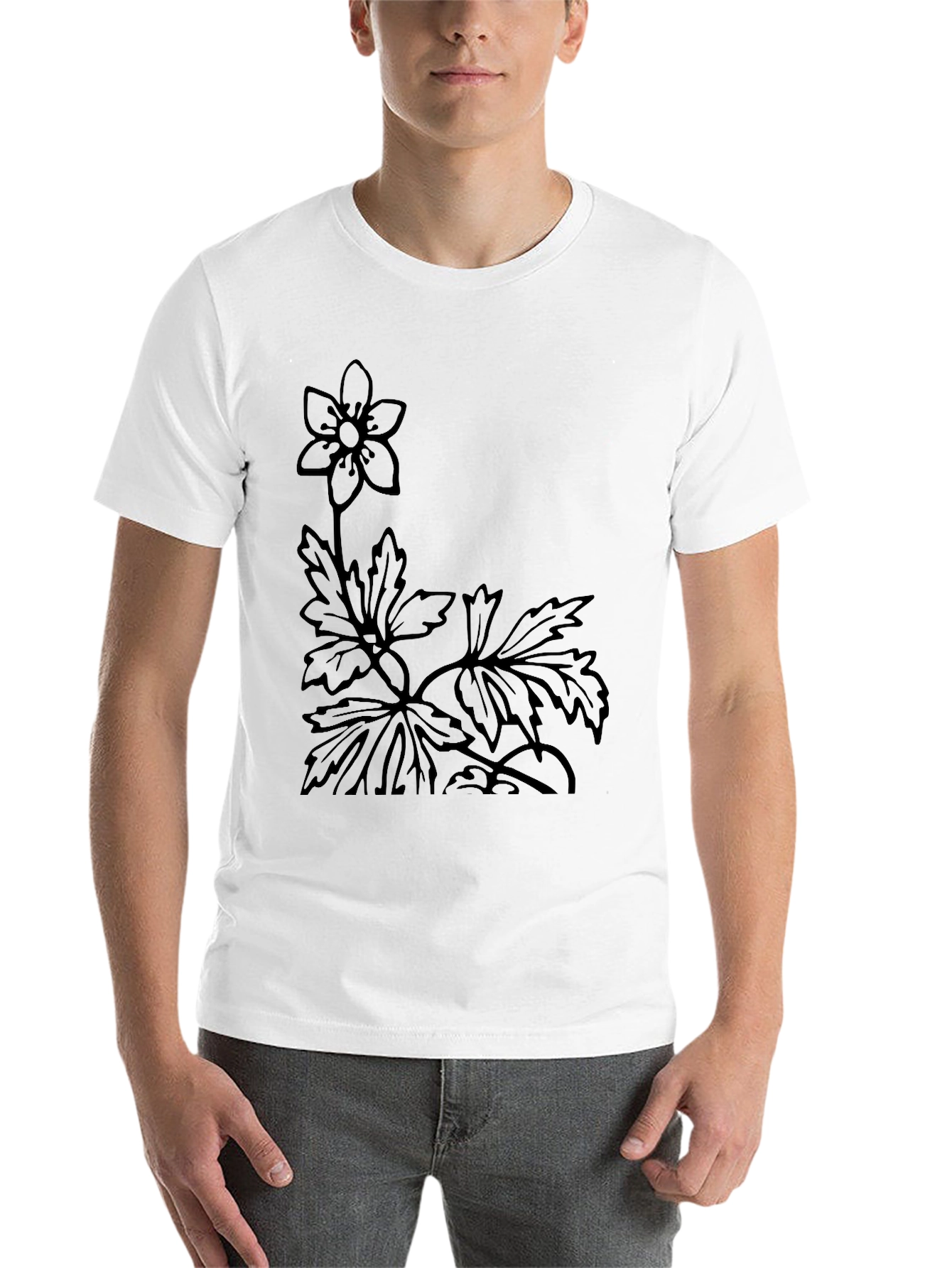 Black Floral Print Black T-Shirt view 14