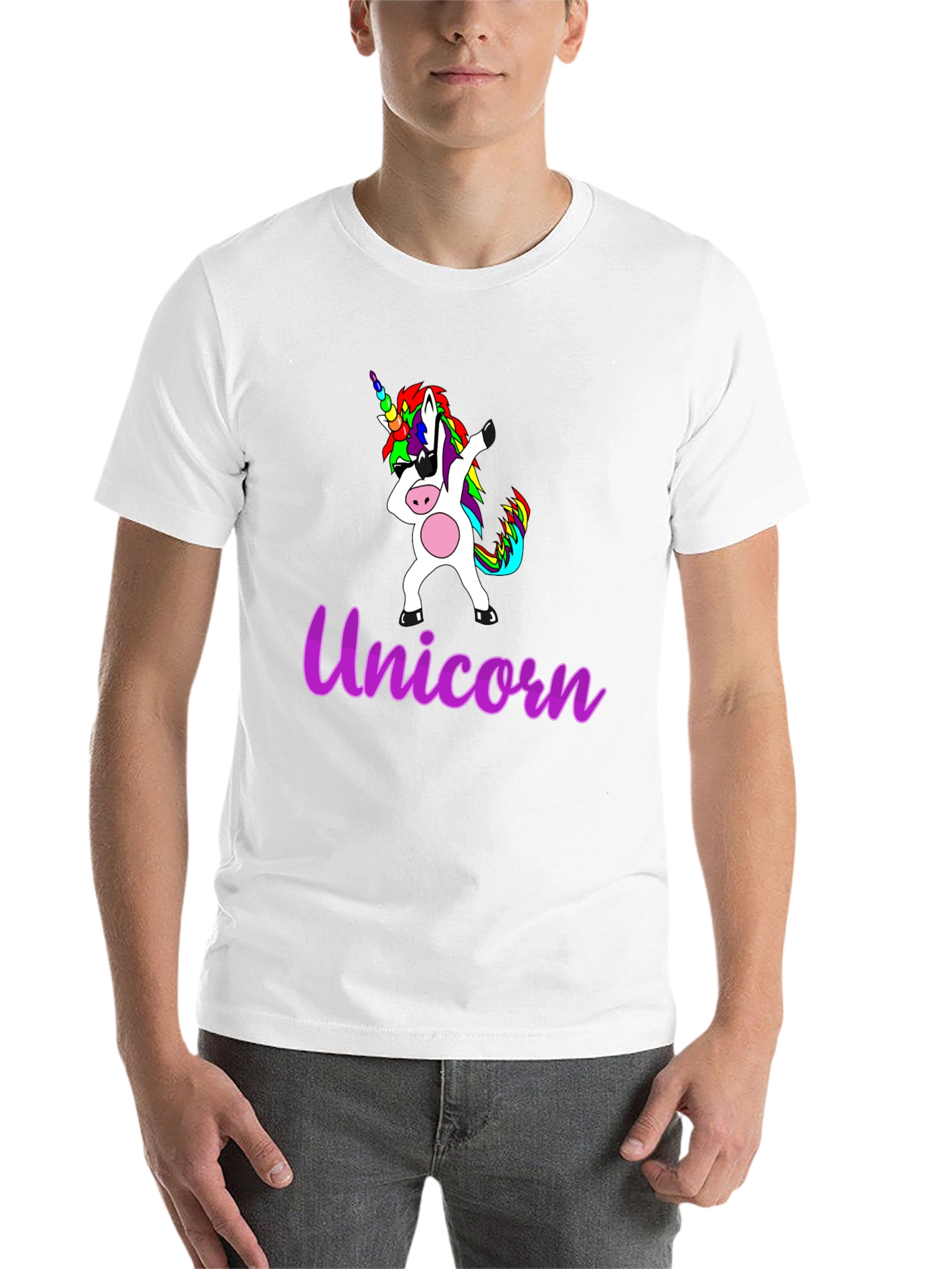 Black Dabbing Unicorn Graphic T-Shirt view 14