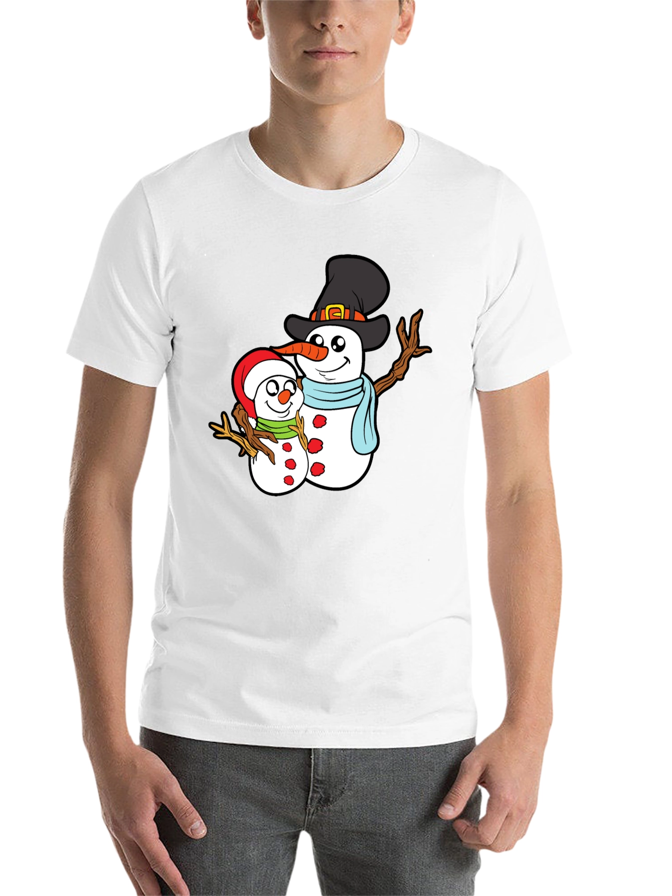 Snowman Family Graphic T-Shirt - 14