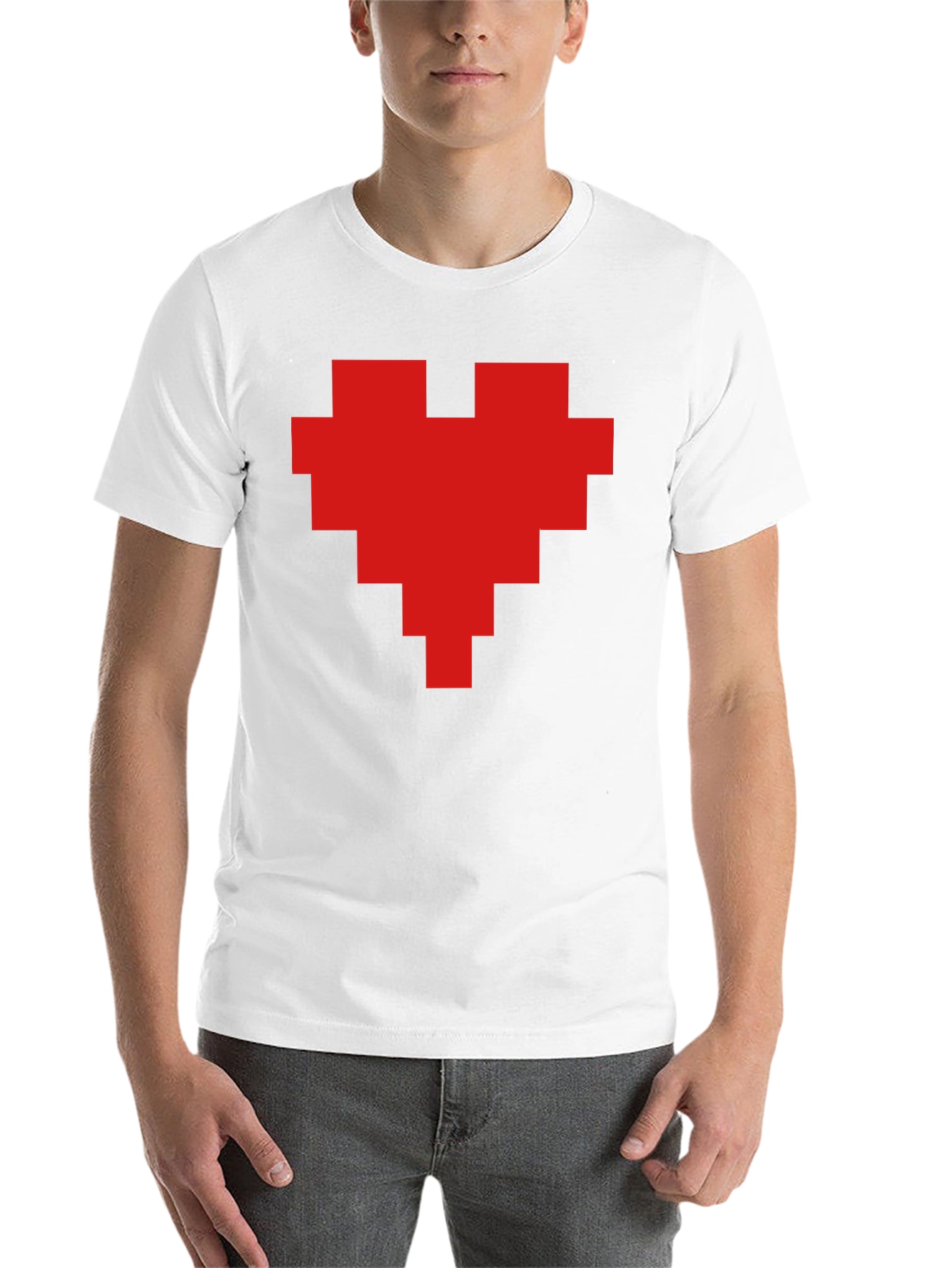 Pixel Heart Graphic Black T-Shirt - 14