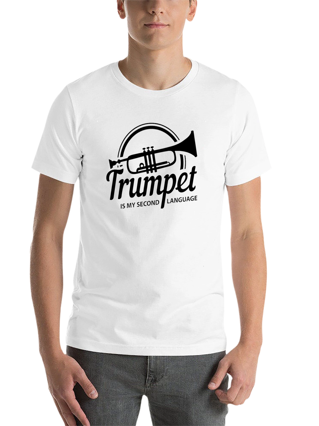 Black Trumpet is My Second Language Black Graphic Tee view 14